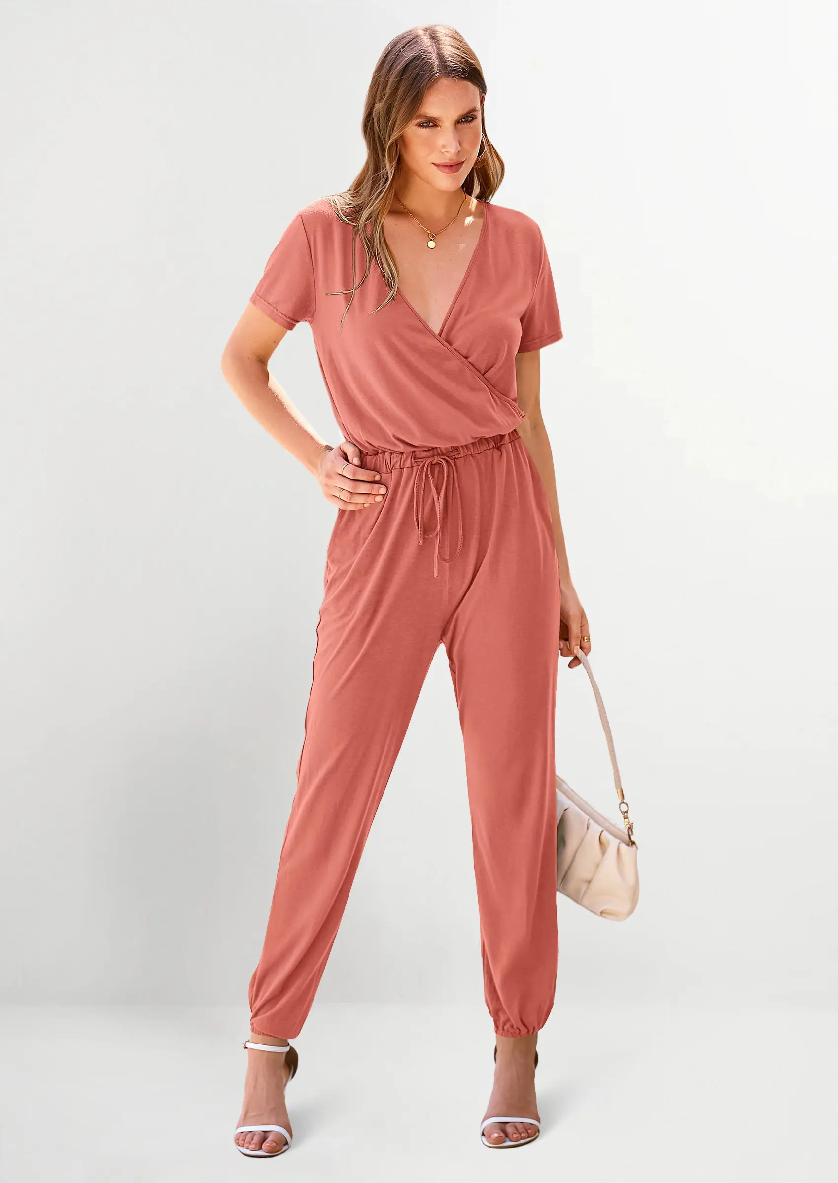 PRETTYGARDEN Jumpsuits for Women Dressy Summer Casual Short Sleeve Romper Spring Airport Beach Vacation Travel Outfits - Image 98