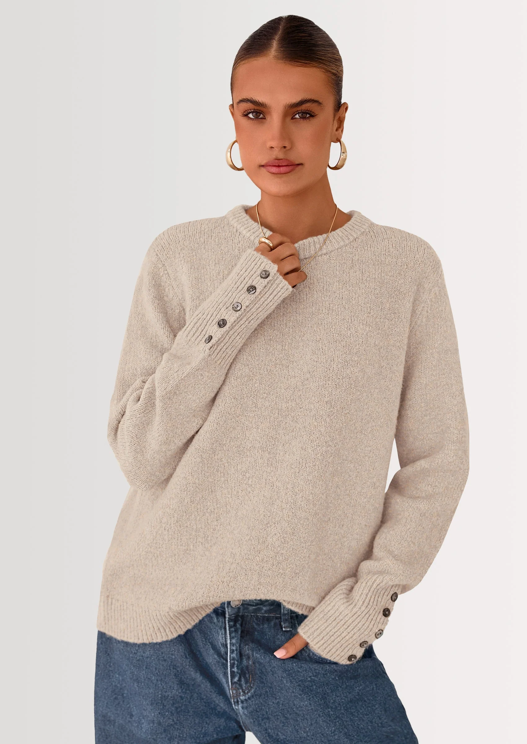 PRETTYGARDEN Womens Sweaters Fall Fashion Casual Crewneck Pullover Button Long Sleeve Cute Knit Tops Winter Clothes - Image 10