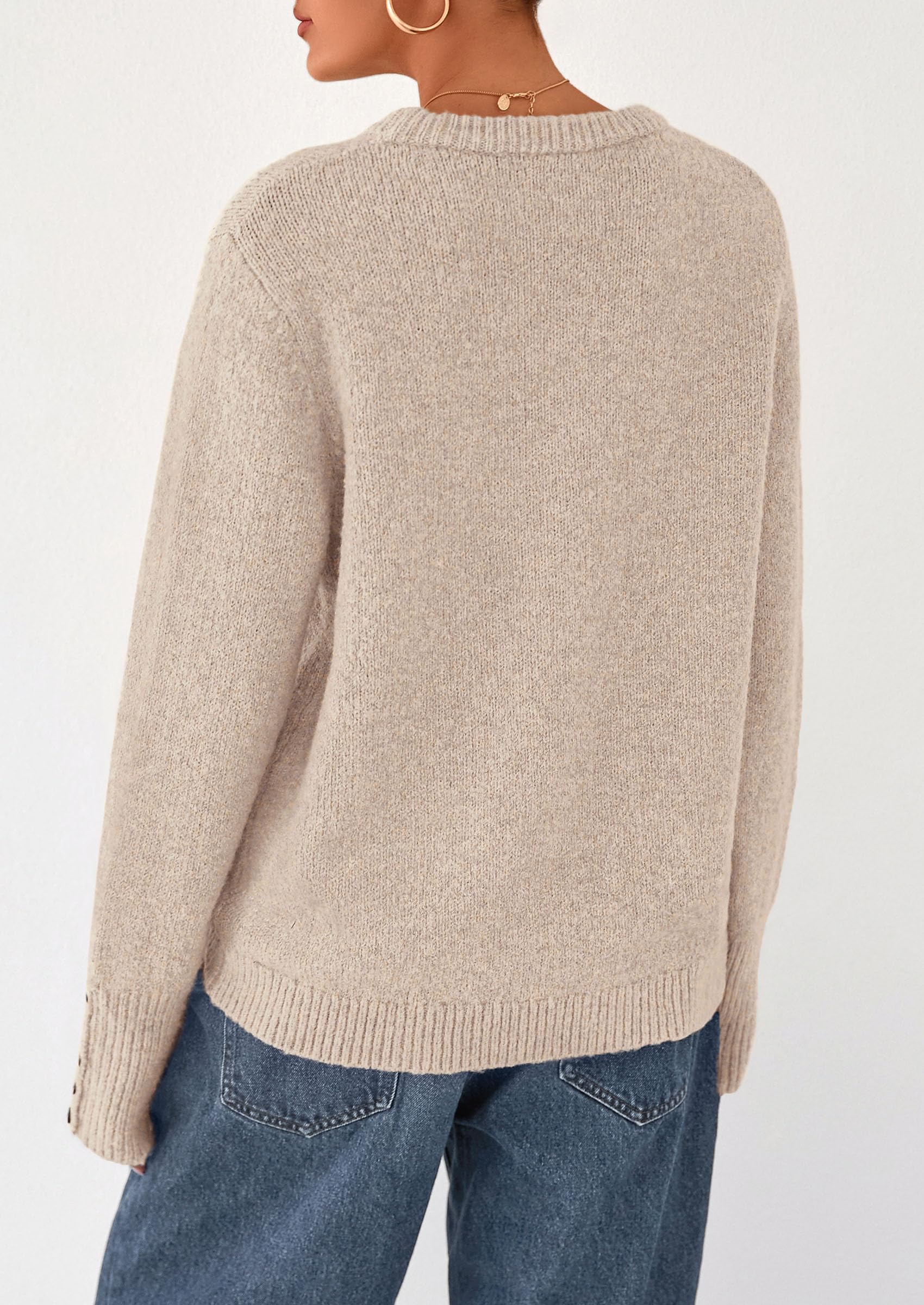 PRETTYGARDEN Womens Sweaters Fall Fashion Casual Crewneck Pullover Button Long Sleeve Cute Knit Tops Winter Clothes - Image 11