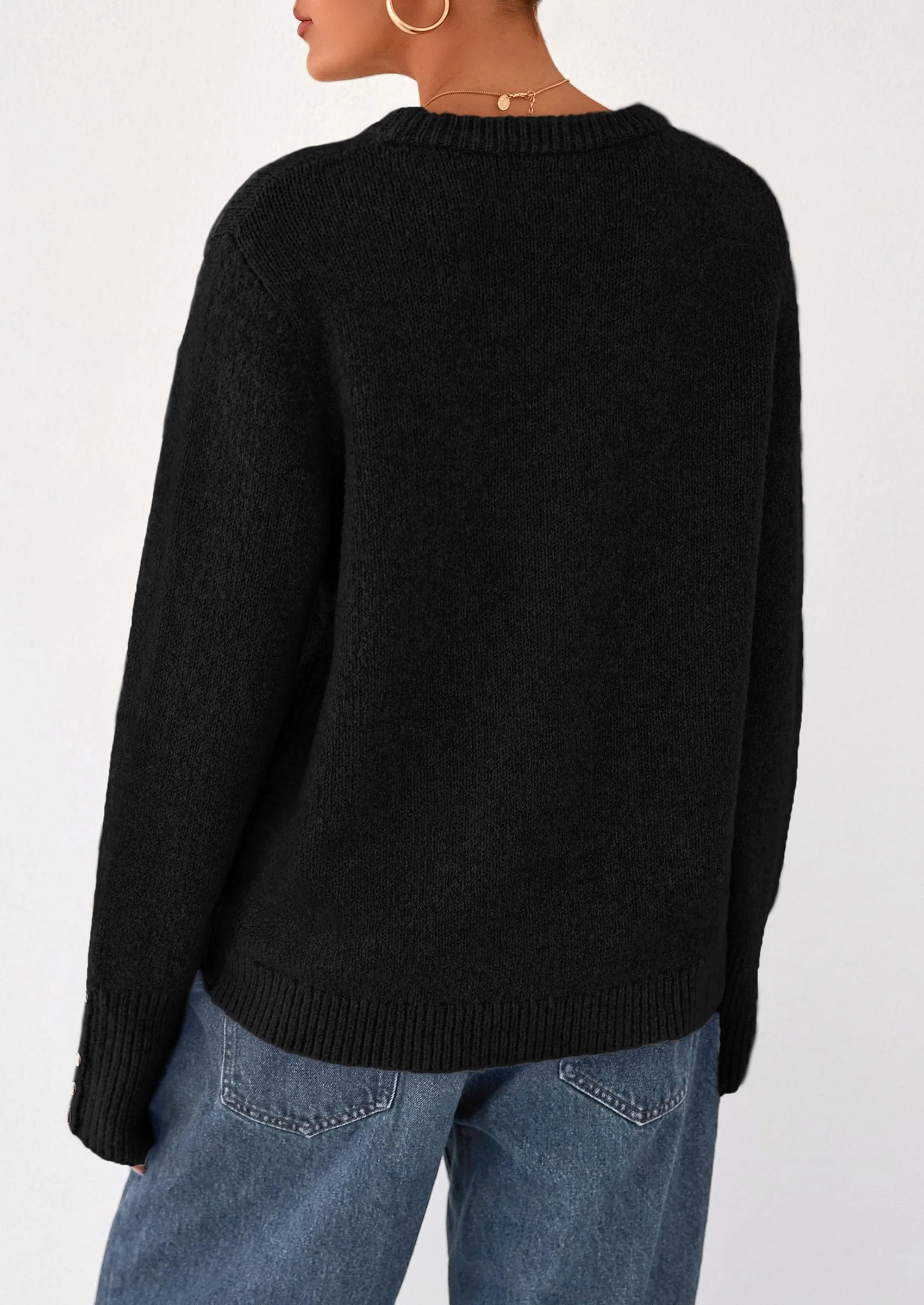 PRETTYGARDEN Womens Sweaters Fall Fashion Casual Crewneck Pullover Button Long Sleeve Cute Knit Tops Winter Clothes - Image 19