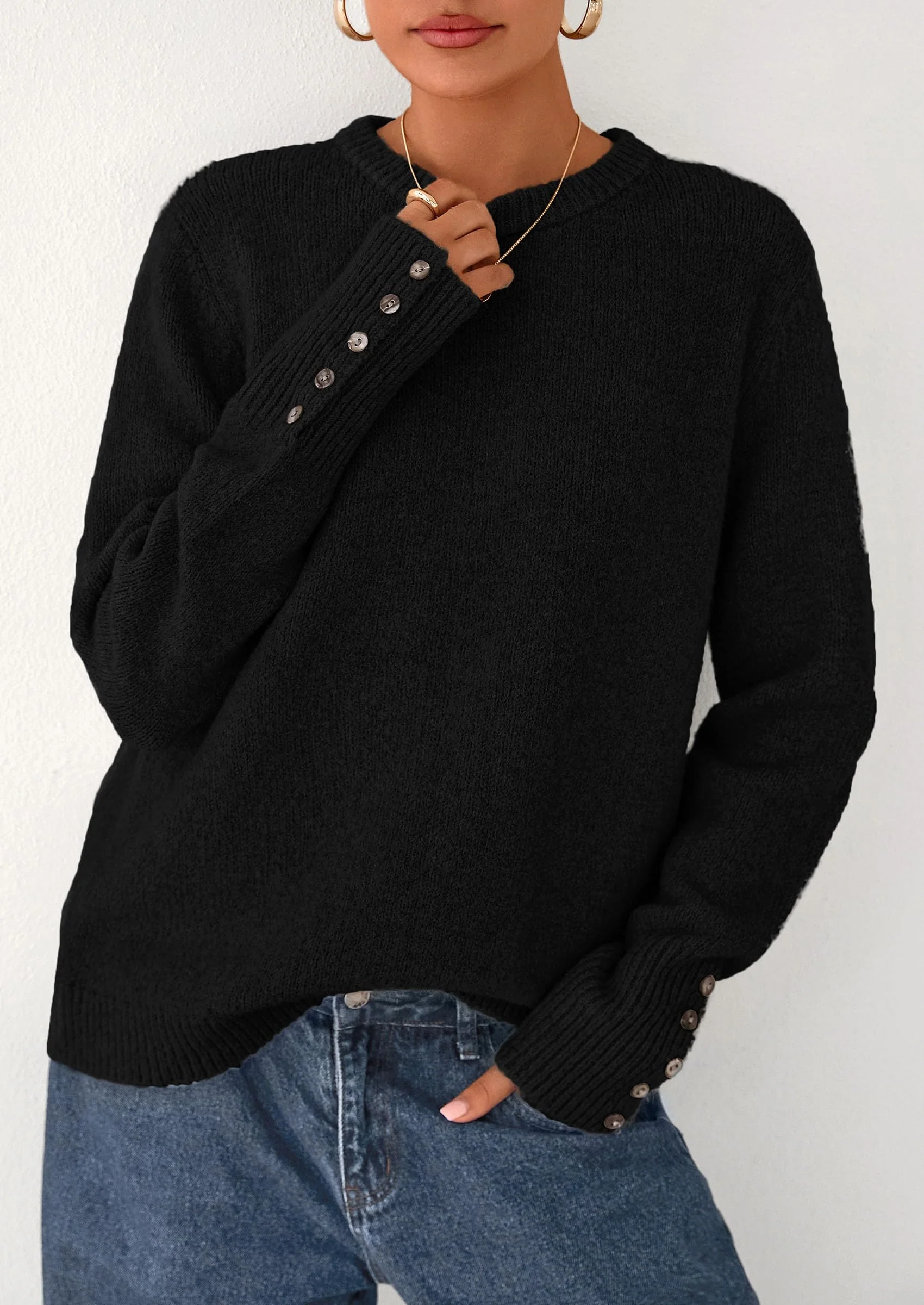 PRETTYGARDEN Womens Sweaters Fall Fashion Casual Crewneck Pullover Button Long Sleeve Cute Knit Tops Winter Clothes - Image 22