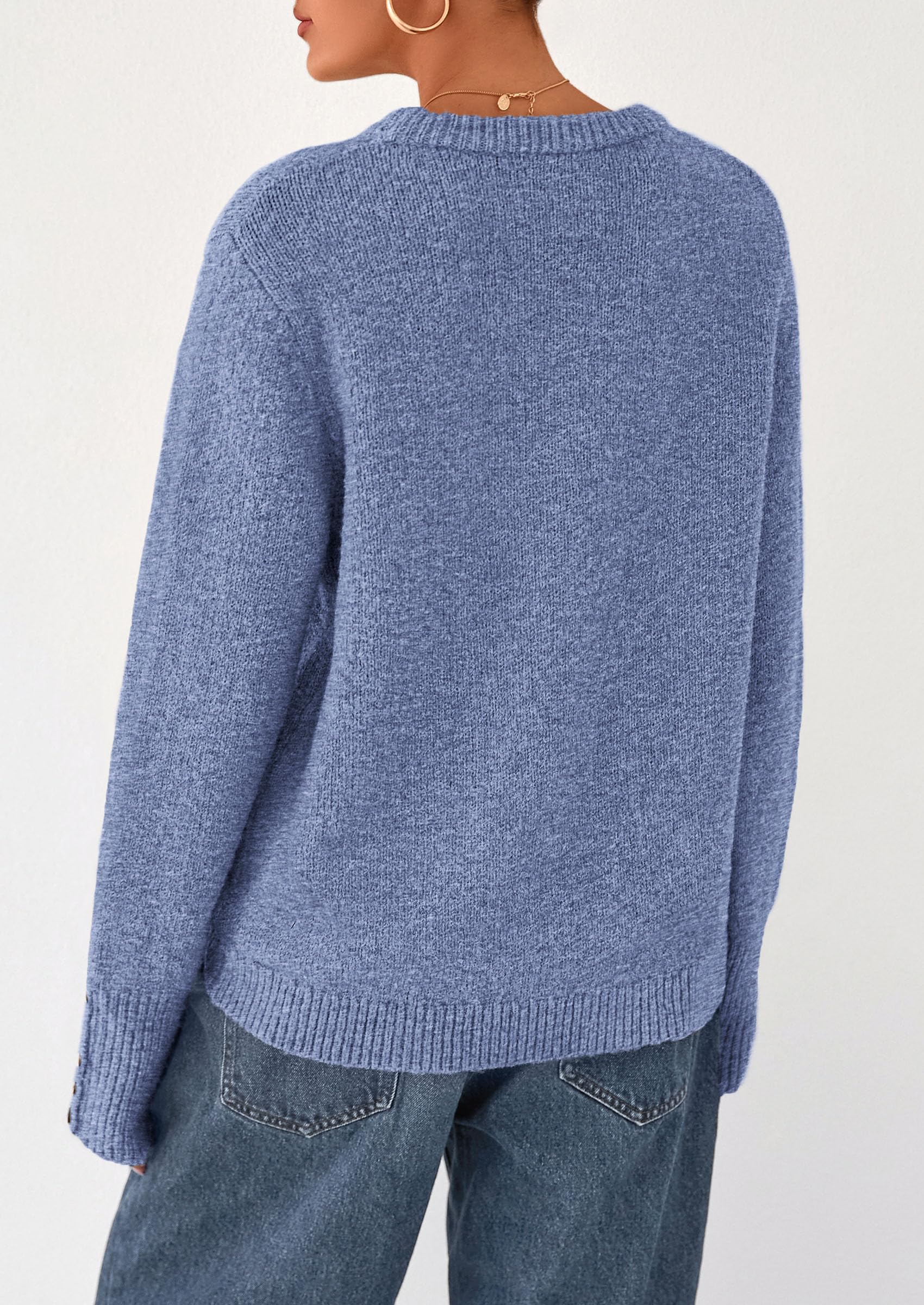 PRETTYGARDEN Womens Sweaters Fall Fashion Casual Crewneck Pullover Button Long Sleeve Cute Knit Tops Winter Clothes - Image 26