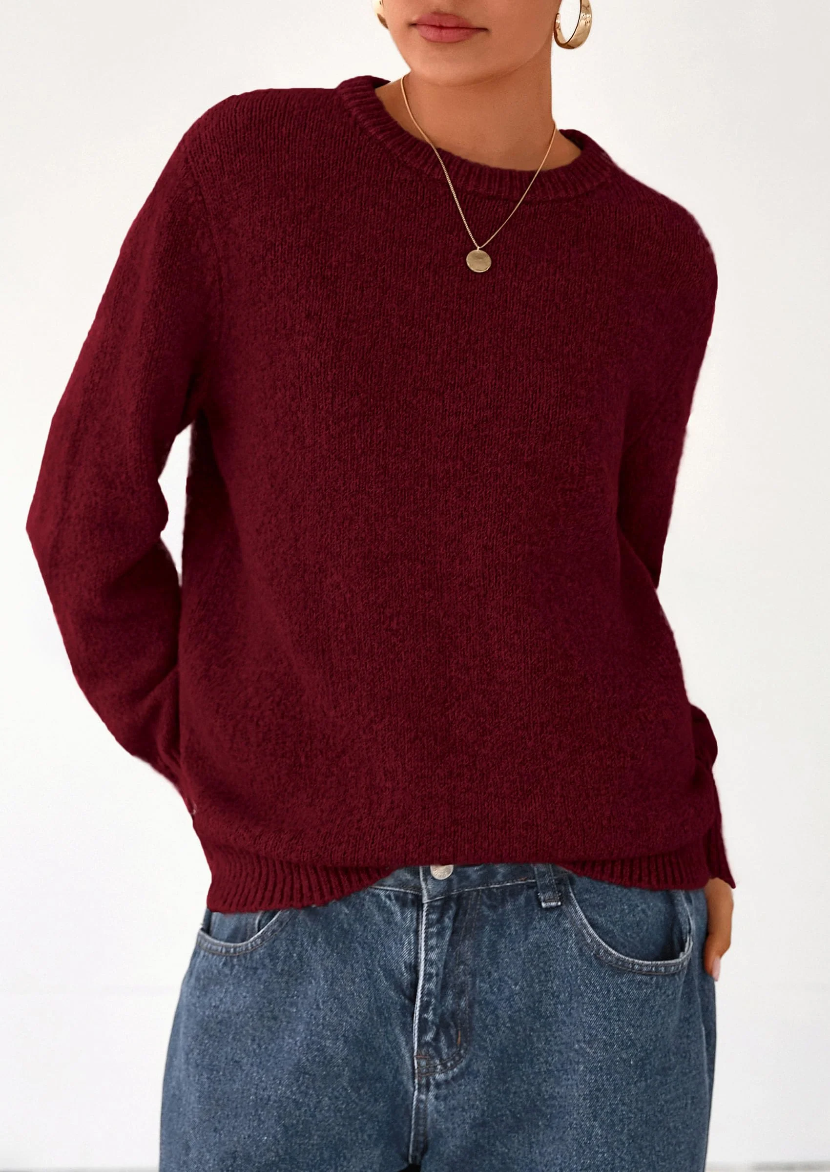 PRETTYGARDEN Womens Sweaters Fall Fashion Casual Crewneck Pullover Button Long Sleeve Cute Knit Tops Winter Clothes - Image 3