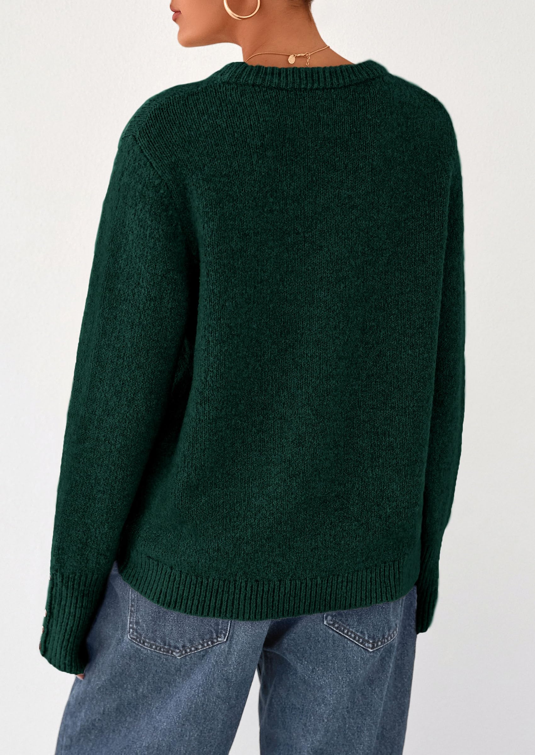 PRETTYGARDEN Womens Sweaters Fall Fashion Casual Crewneck Pullover Button Long Sleeve Cute Knit Tops Winter Clothes - Image 34