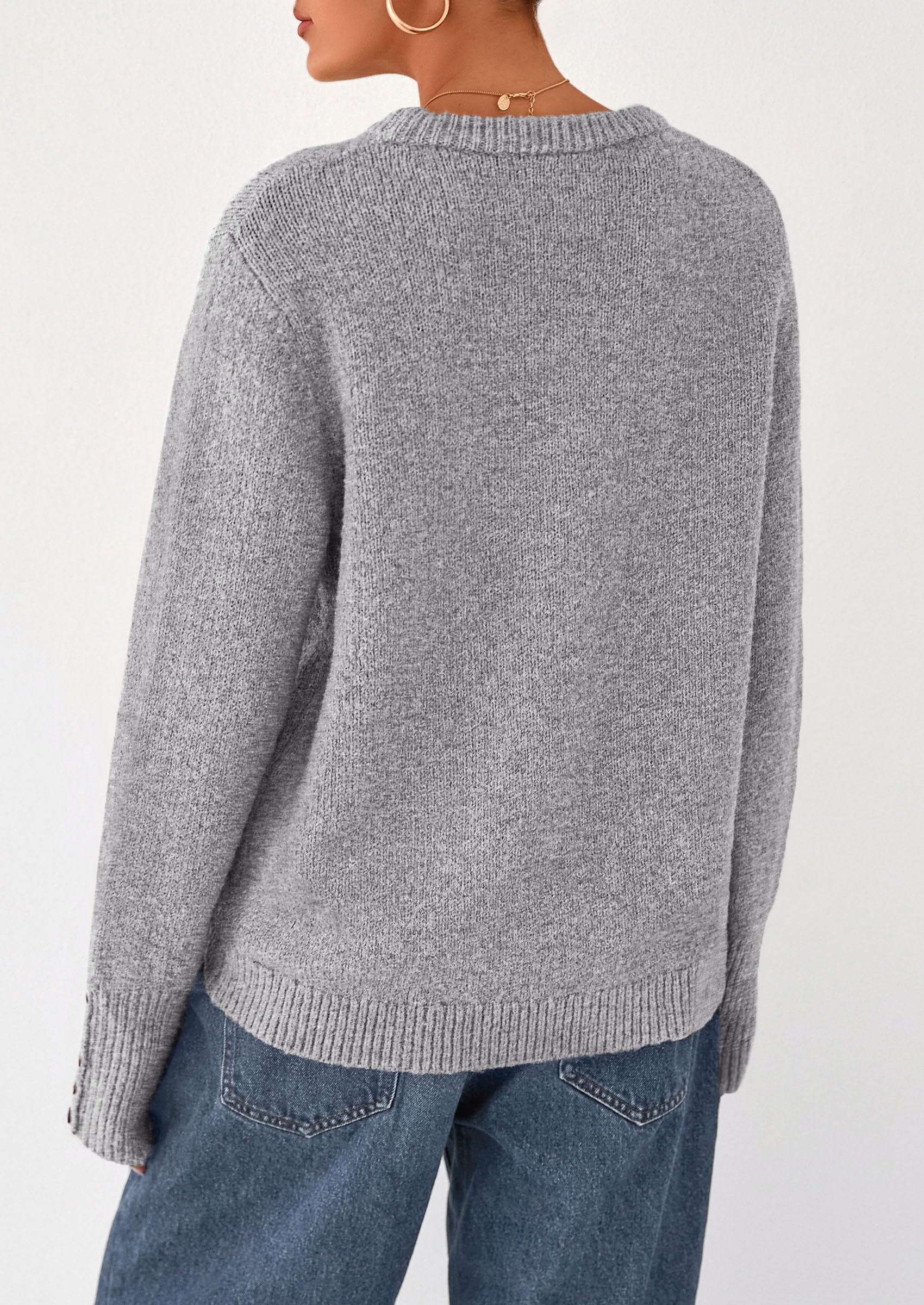 PRETTYGARDEN Womens Sweaters Fall Fashion Casual Crewneck Pullover Button Long Sleeve Cute Knit Tops Winter Clothes - Image 41