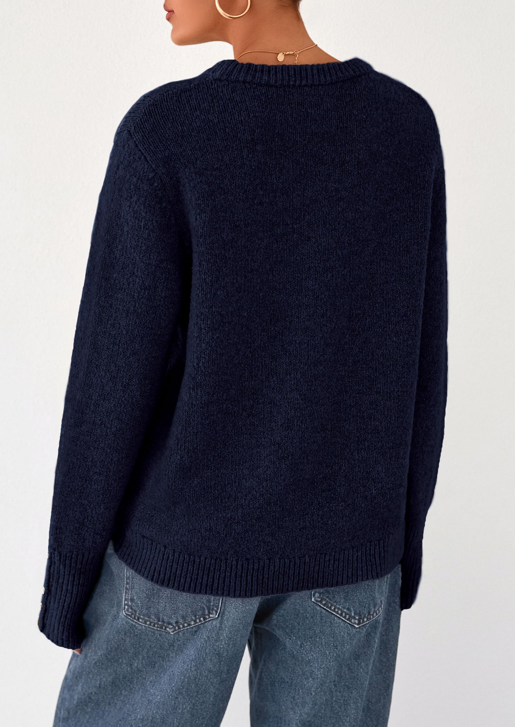 PRETTYGARDEN Womens Sweaters Fall Fashion Casual Crewneck Pullover Button Long Sleeve Cute Knit Tops Winter Clothes - Image 54