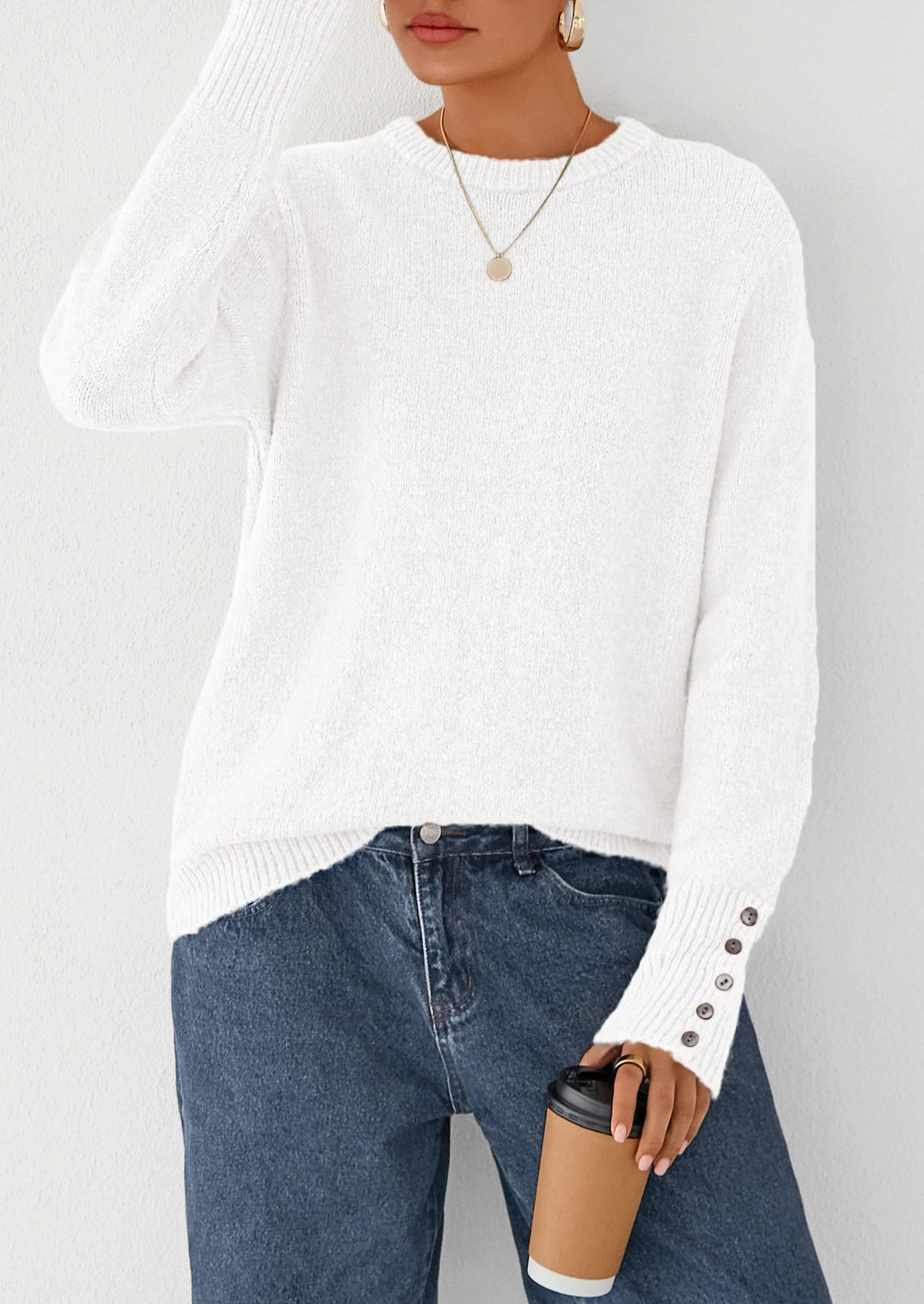 PRETTYGARDEN Womens Sweaters Fall Fashion Casual Crewneck Pullover Button Long Sleeve Cute Knit Tops Winter Clothes - Image 65