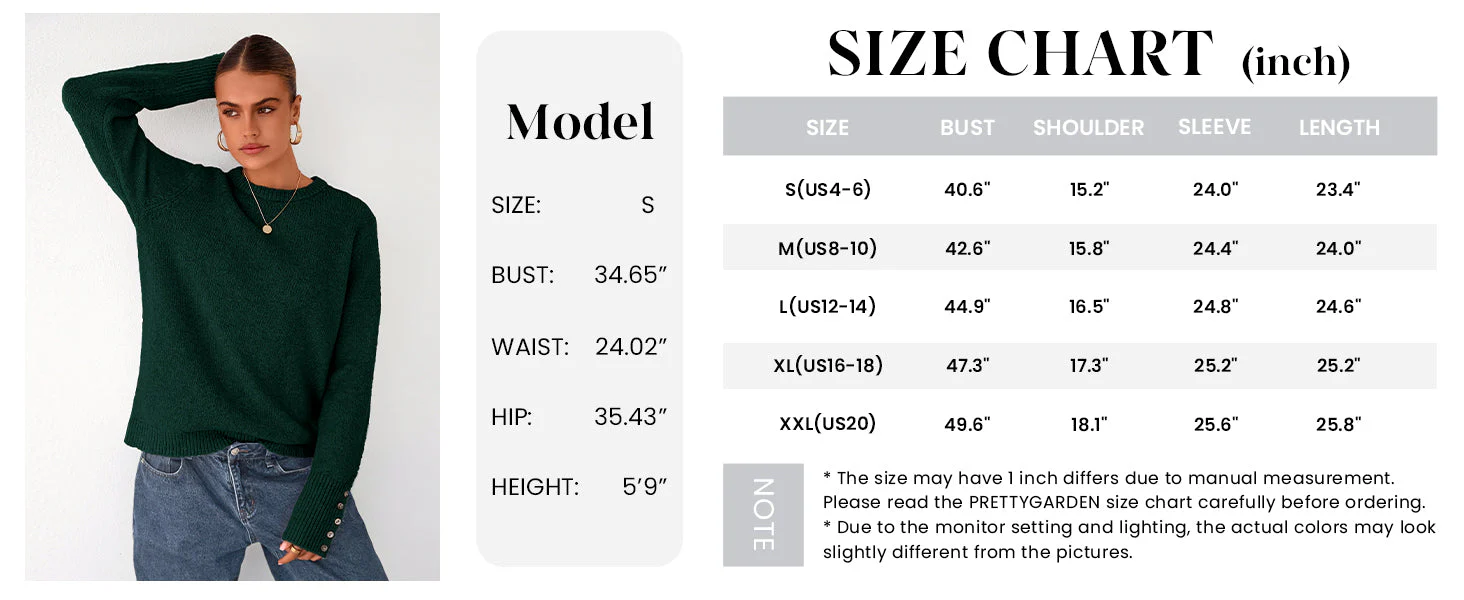 PRETTYGARDEN Womens Sweaters Fall Fashion Casual Crewneck Pullover Button Long Sleeve Cute Knit Tops Winter Clothes - Image 9