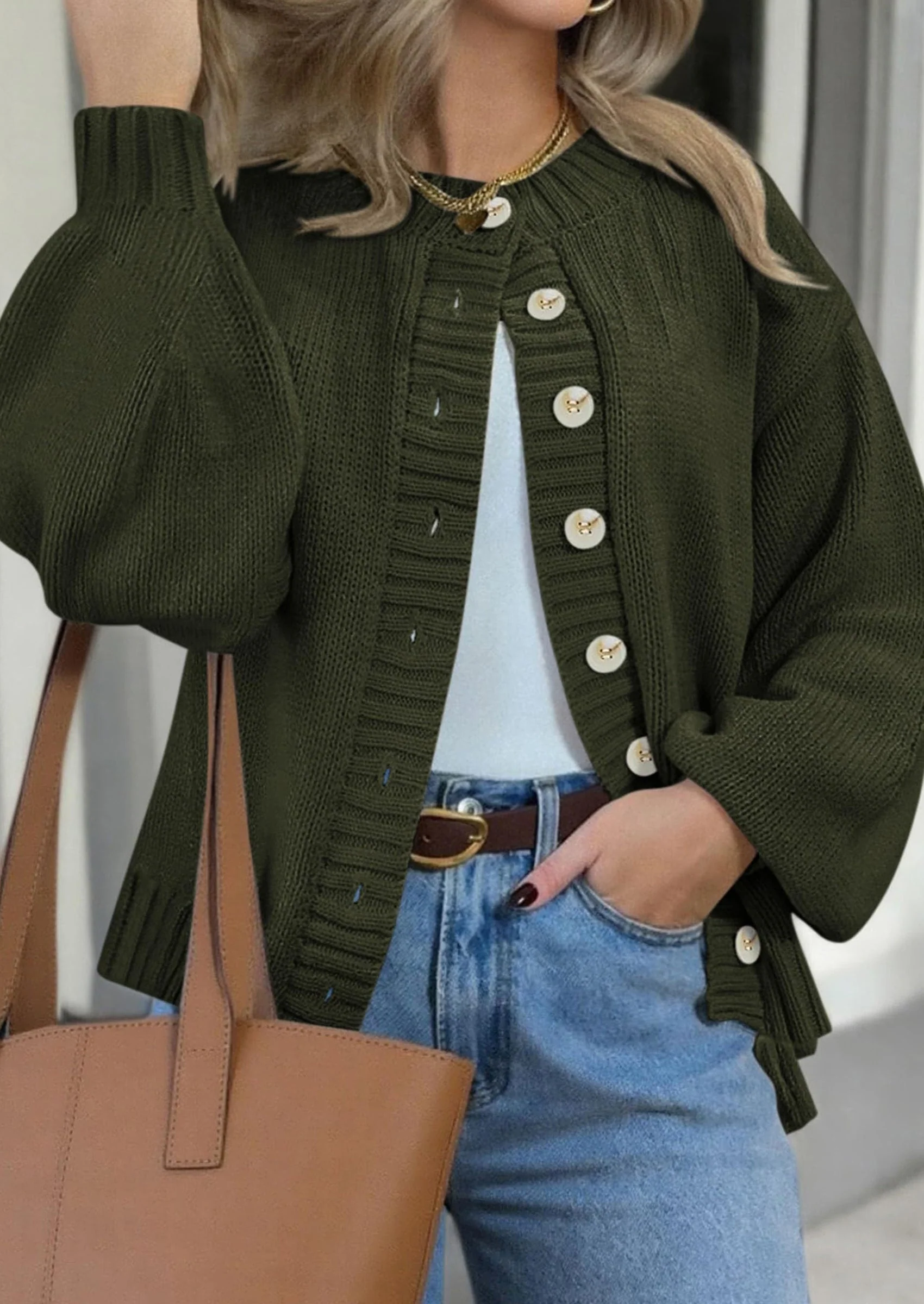 PRETTYGARDEN Women's Winter Cardigan Sweaters Trendy Chunky Knit Long Sleeve Button Up Casual Warm Fall Jackets Coats - Image 14