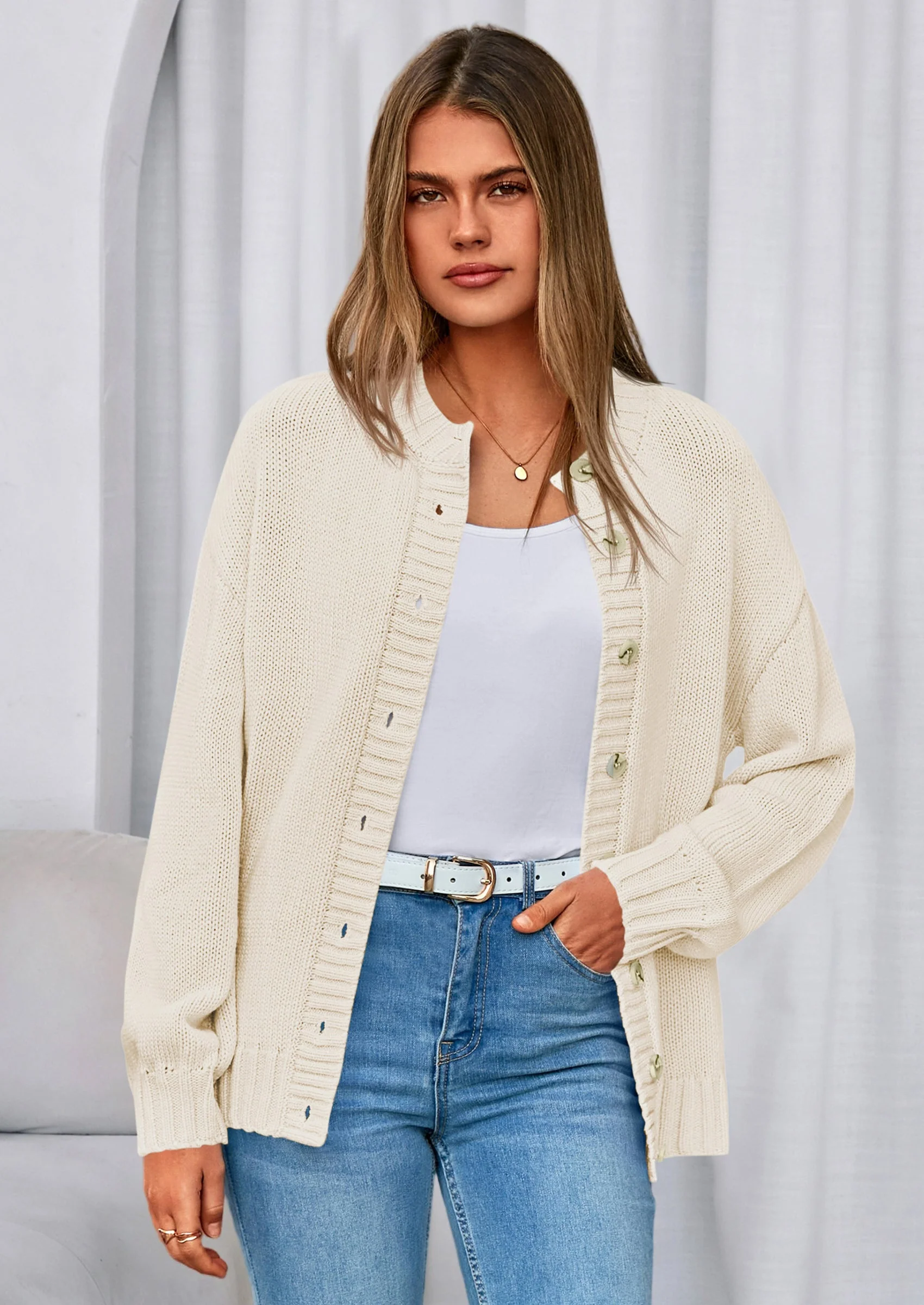 PRETTYGARDEN Women's Winter Cardigan Sweaters Trendy Chunky Knit Long Sleeve Button Up Casual Warm Fall Jackets Coats - Image 17