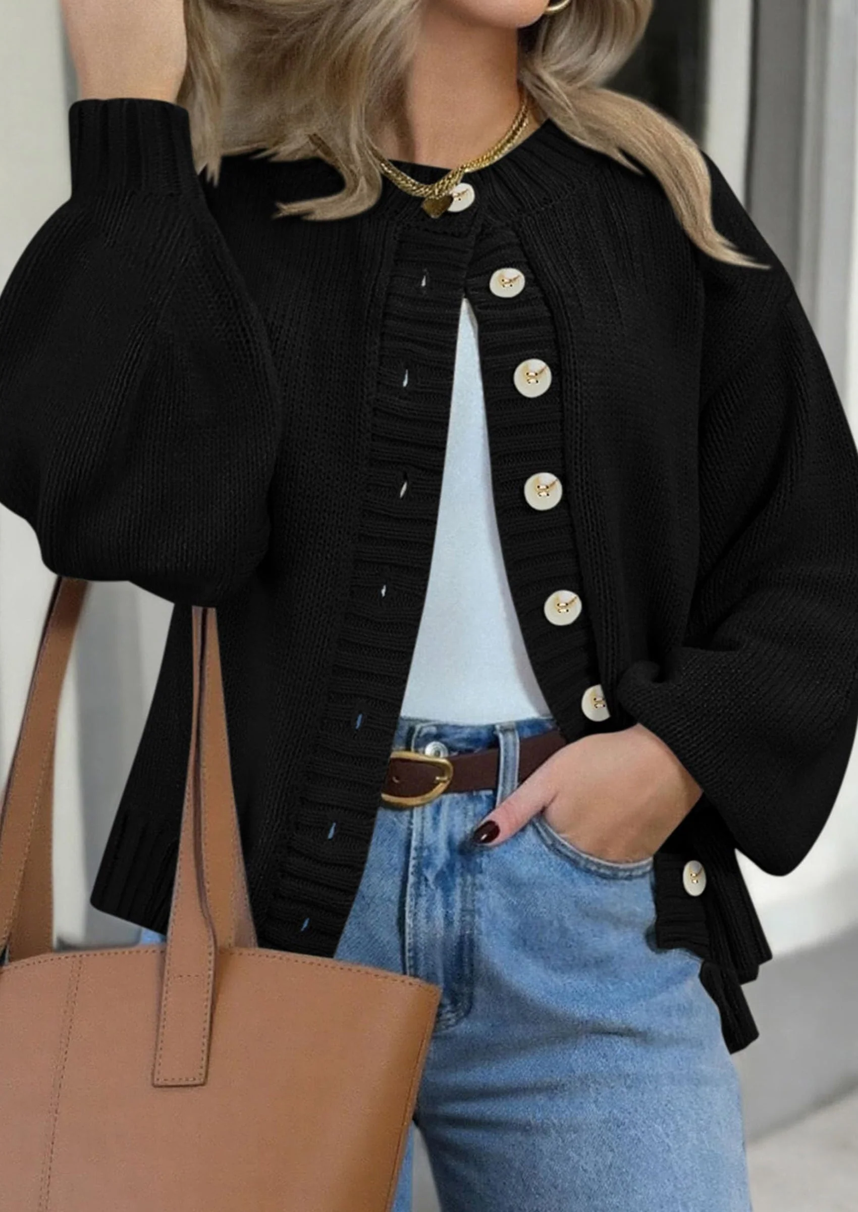 PRETTYGARDEN Women's Winter Cardigan Sweaters Trendy Chunky Knit Long Sleeve Button Up Casual Warm Fall Jackets Coats - Image 24