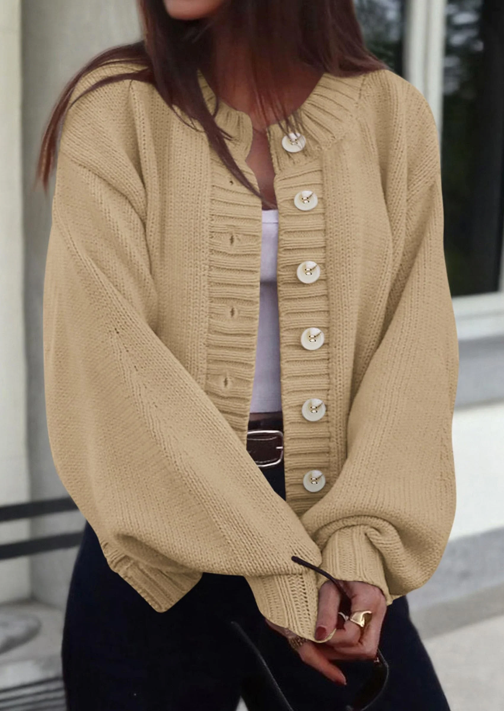 PRETTYGARDEN Women's Winter Cardigan Sweaters Trendy Chunky Knit Long Sleeve Button Up Casual Warm Fall Jackets Coats - Image 3