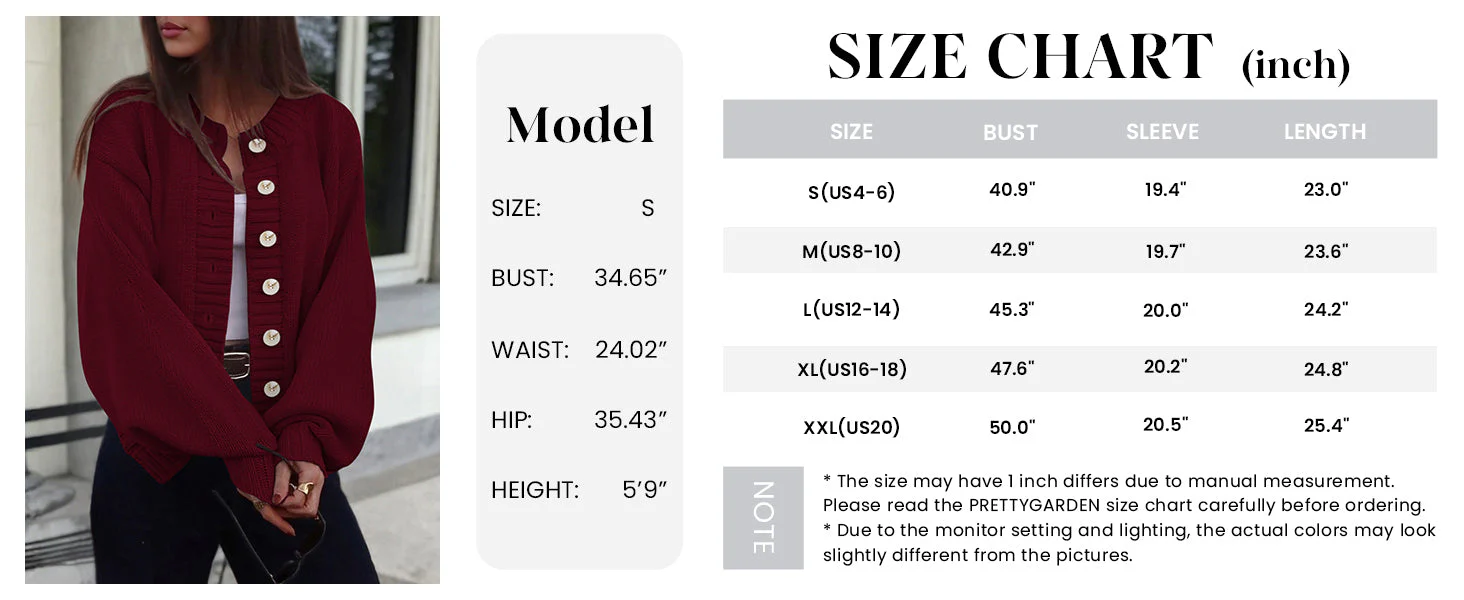 PRETTYGARDEN Women's Winter Cardigan Sweaters Trendy Chunky Knit Long Sleeve Button Up Casual Warm Fall Jackets Coats - Image 6