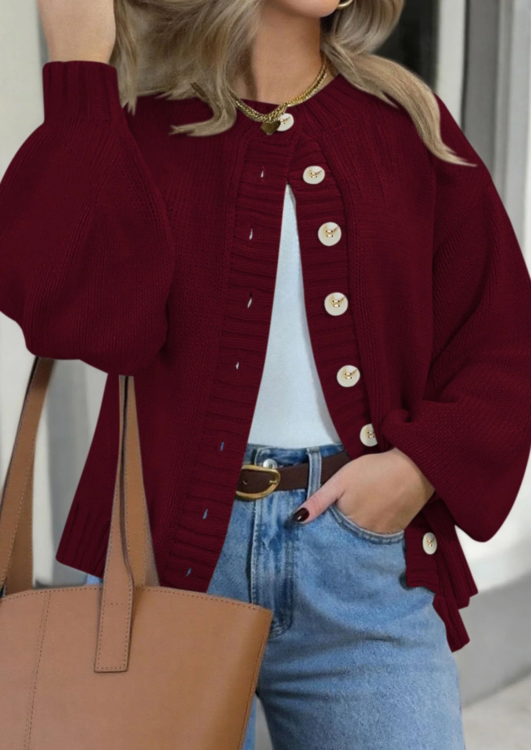 PRETTYGARDEN Women's Winter Cardigan Sweaters Trendy Chunky Knit Long Sleeve Button Up Casual Warm Fall Jackets Coats - Image 9