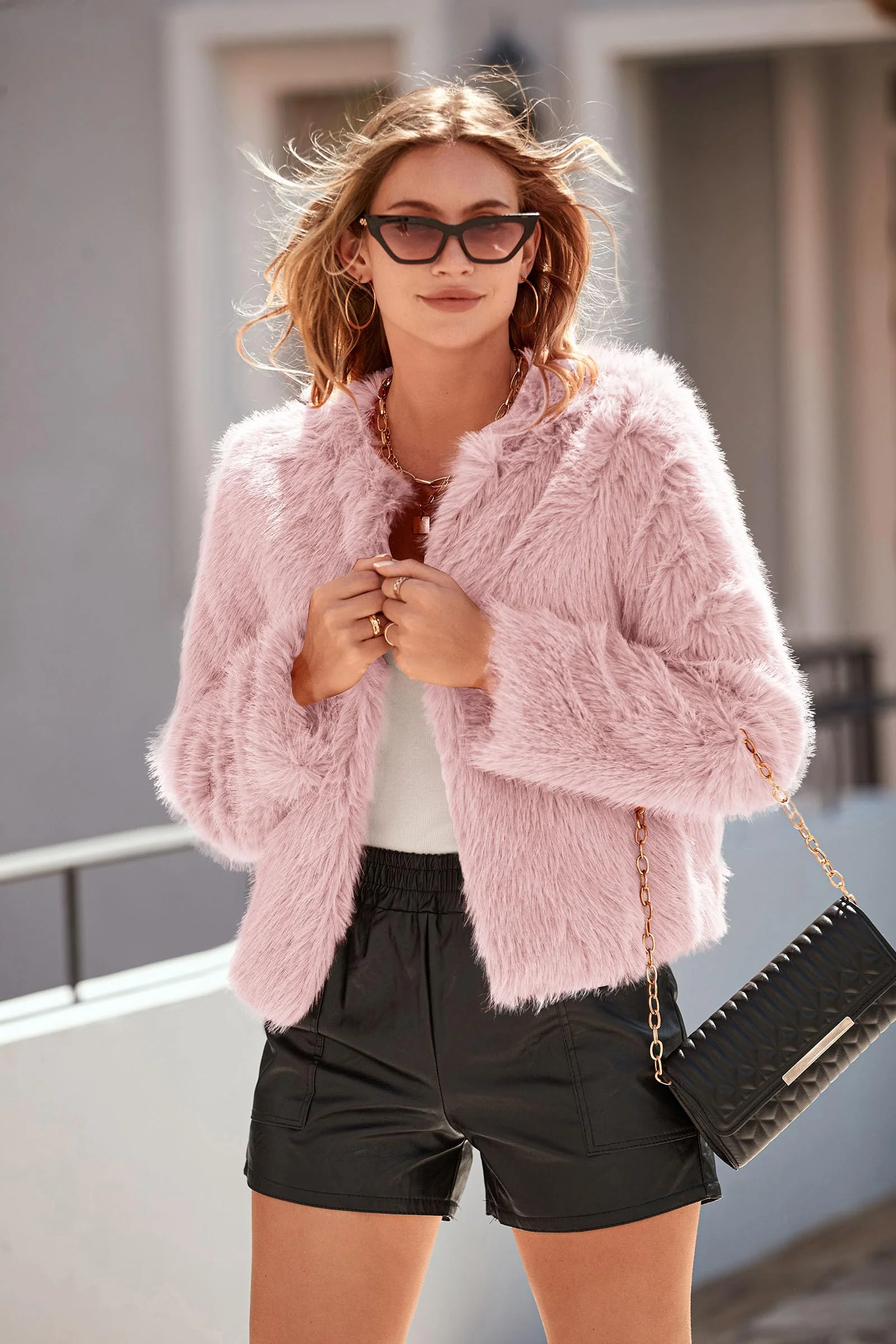 PRETTYGARDEN Women's Winter Coats Fleece Cropped Jacket Faux Fur Long Sleeve Pockets Shaggy Warm Outerwear Fall Clothes - Image 27