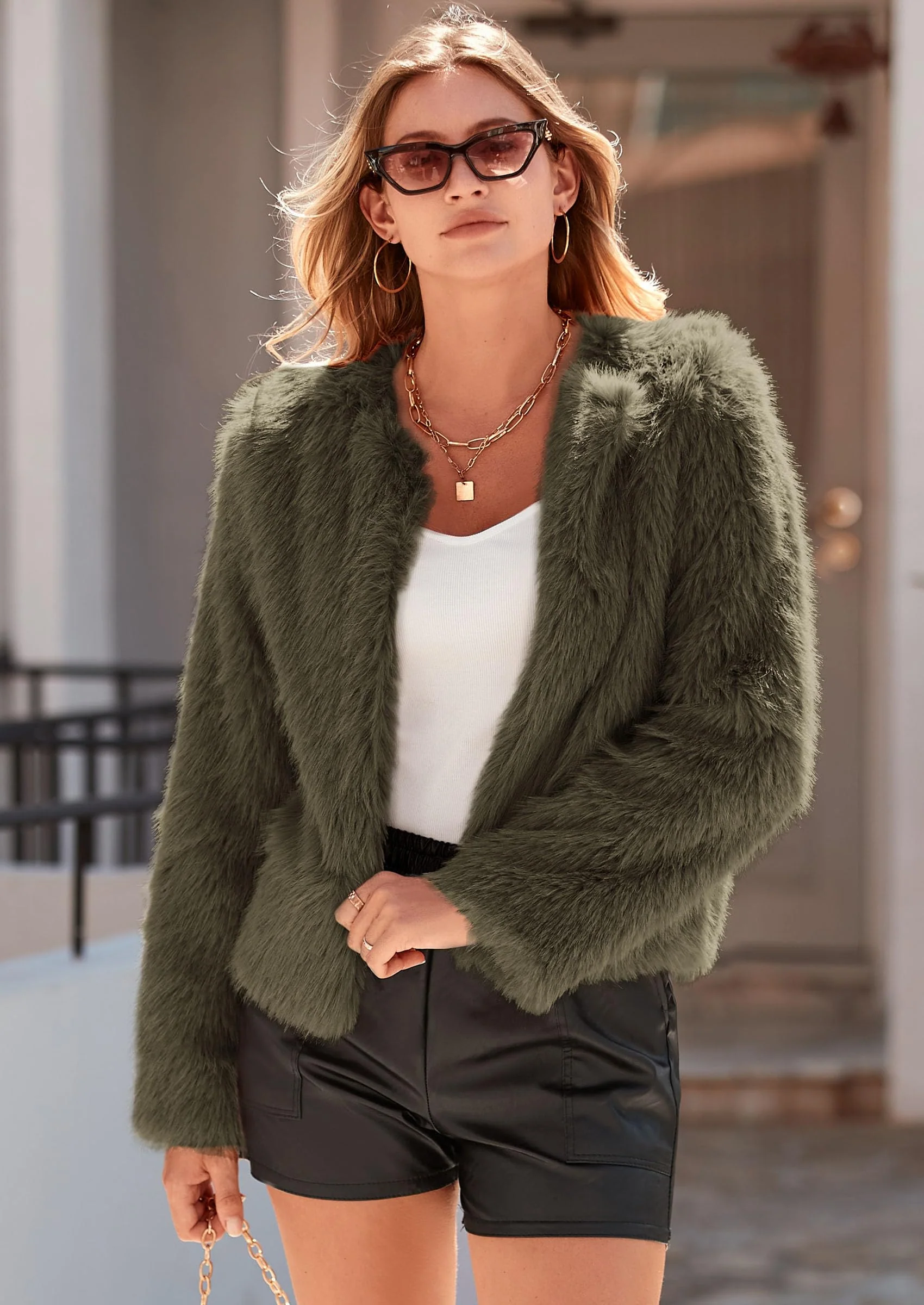 PRETTYGARDEN Women's Winter Coats Fleece Cropped Jacket Faux Fur Long Sleeve Pockets Shaggy Warm Outerwear Fall Clothes - Image 57