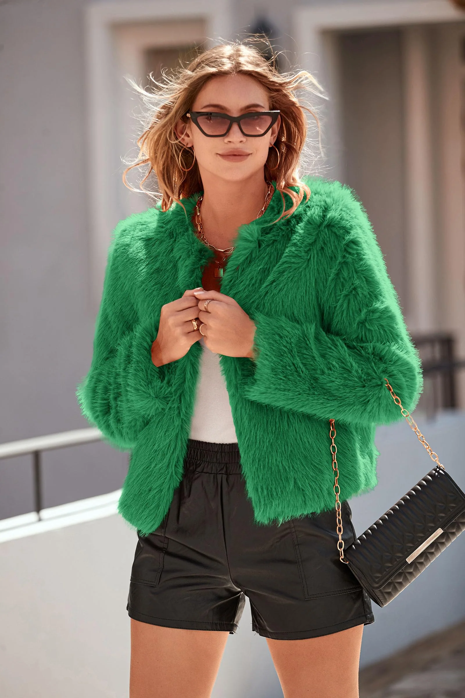 PRETTYGARDEN Women's Winter Coats Fleece Cropped Jacket Faux Fur Long Sleeve Pockets Shaggy Warm Outerwear Fall Clothes - Image 68