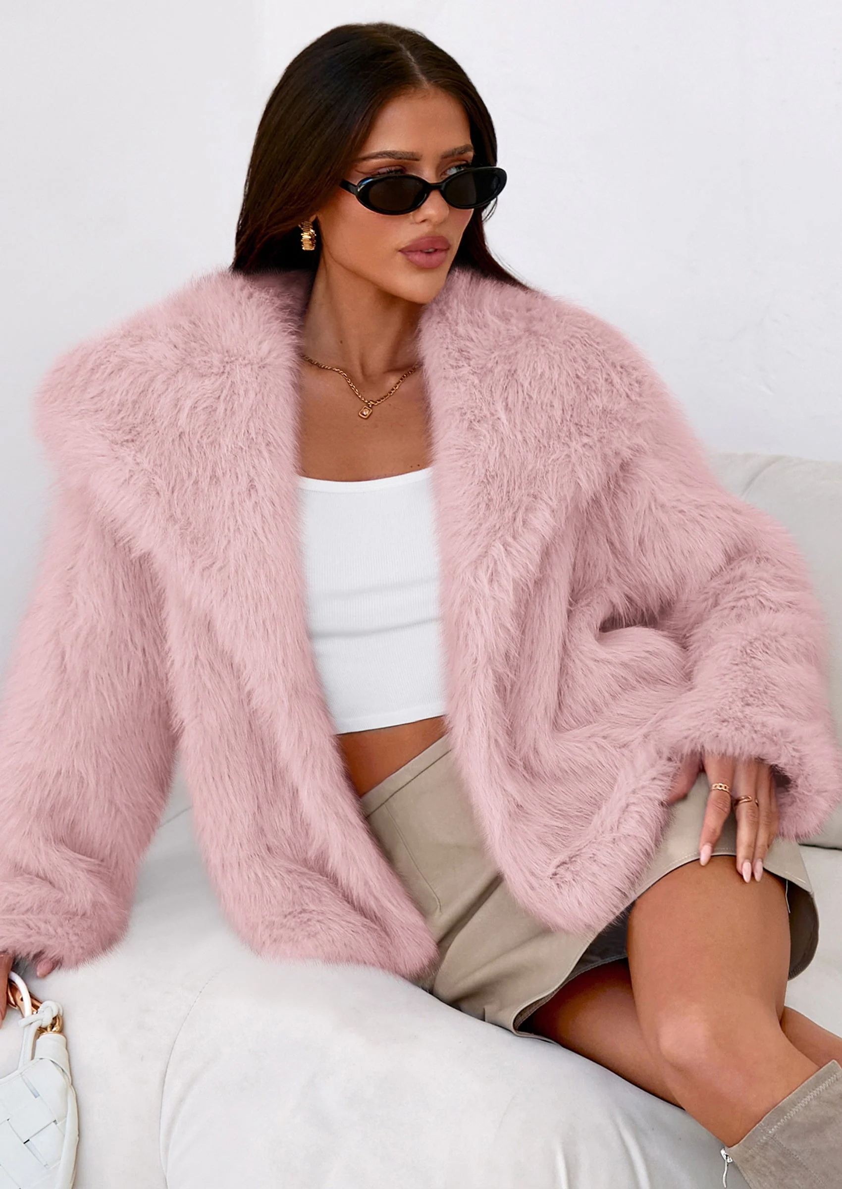 PRETTYGARDEN Womens Winter Coats Trendy Long Sleeve Furry Faux Fur Jackets Button Lapel Warm Fall Outwear with Pockets - Image 16