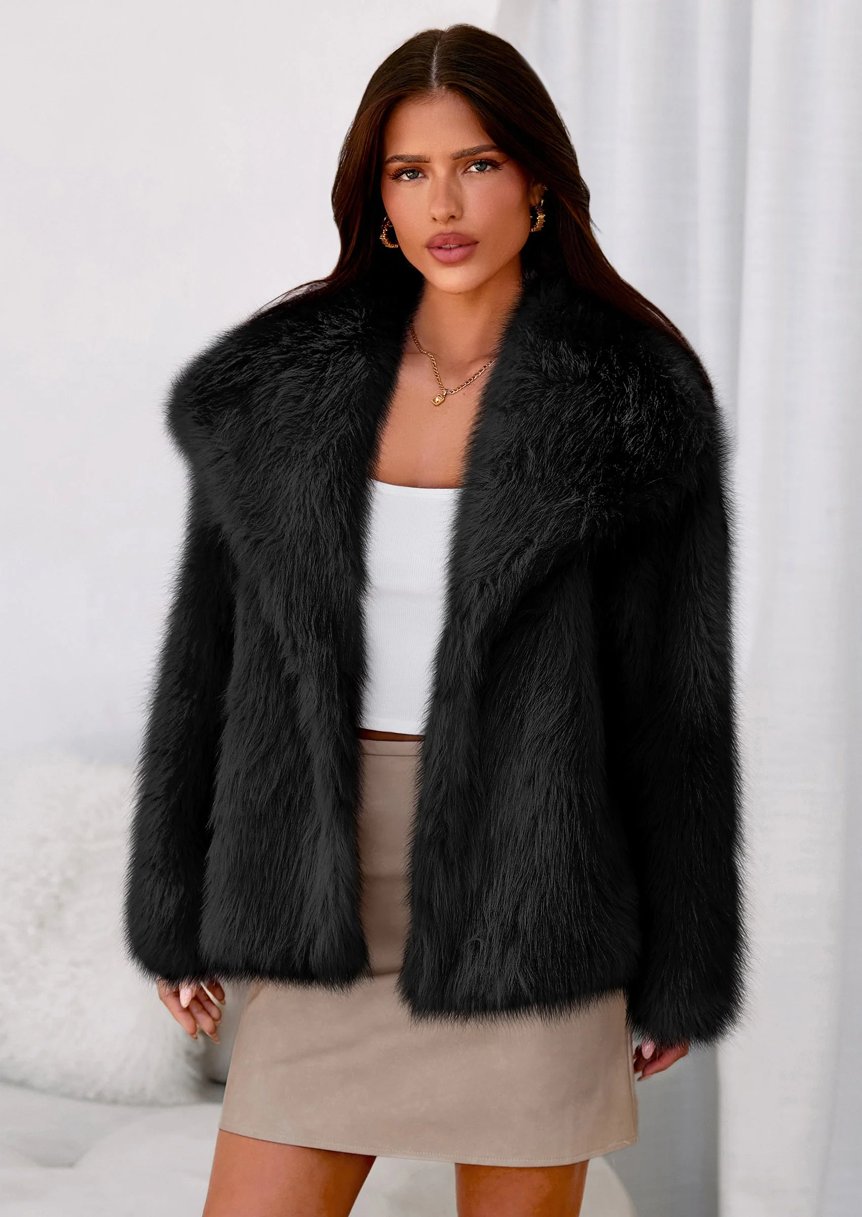 PRETTYGARDEN Womens Winter Coats Trendy Long Sleeve Furry Faux Fur Jackets Button Lapel Warm Fall Outwear with Pockets - Image 17