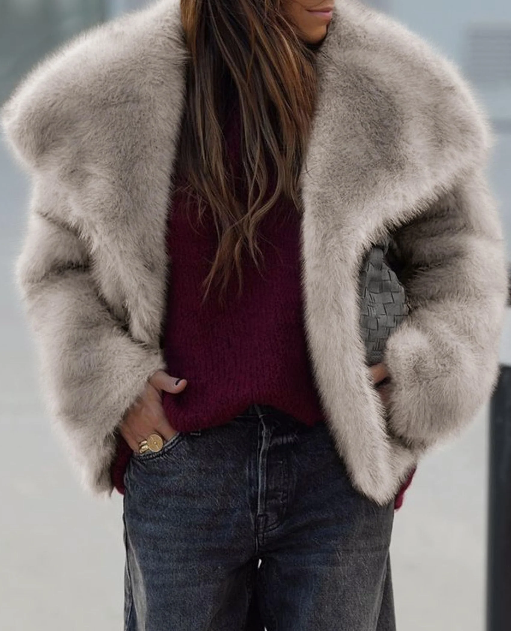 PRETTYGARDEN Womens Winter Coats Trendy Long Sleeve Furry Faux Fur Jackets Button Lapel Warm Fall Outwear with Pockets - Image 23