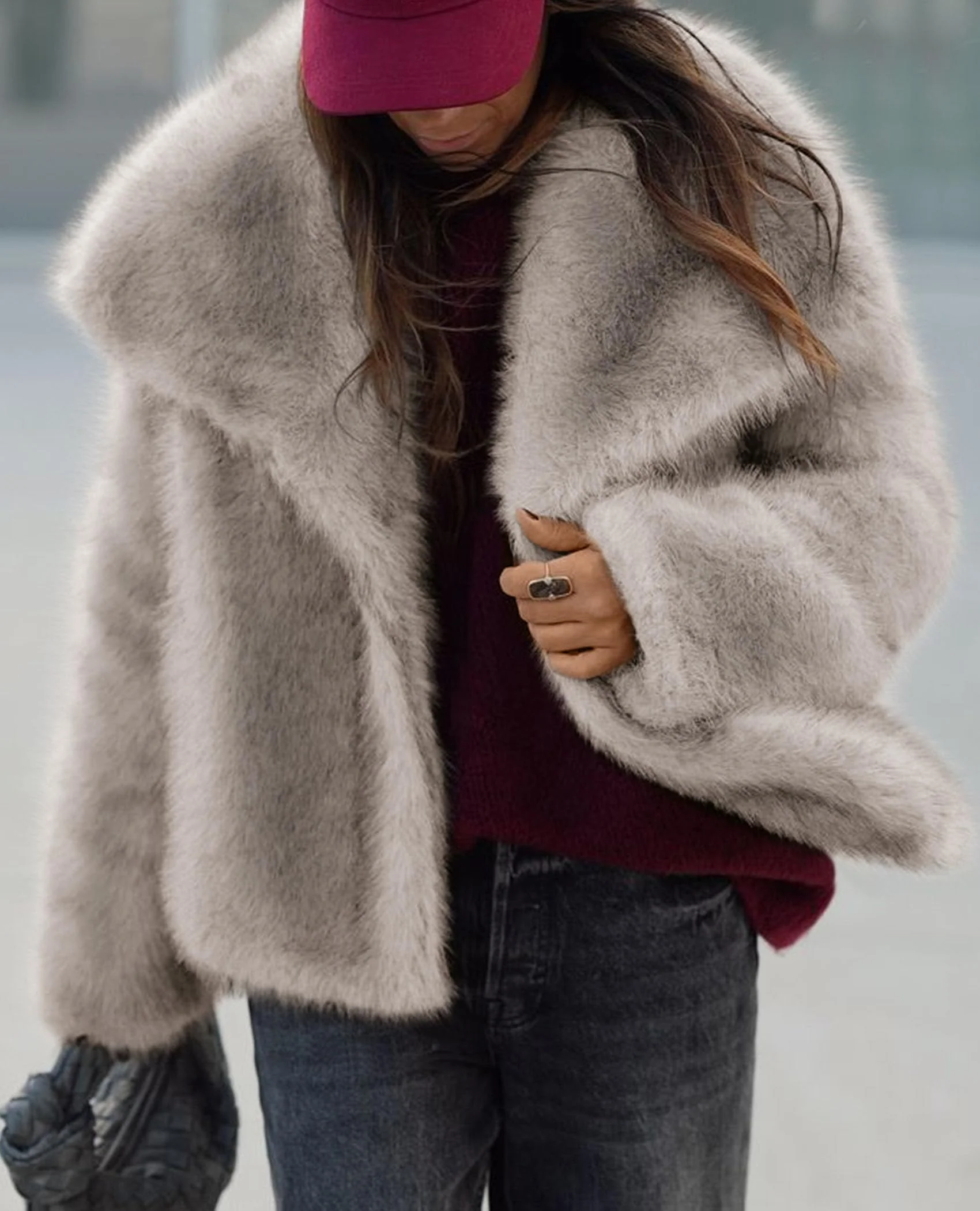 PRETTYGARDEN Womens Winter Coats Trendy Long Sleeve Furry Faux Fur Jackets Button Lapel Warm Fall Outwear with Pockets - Image 24