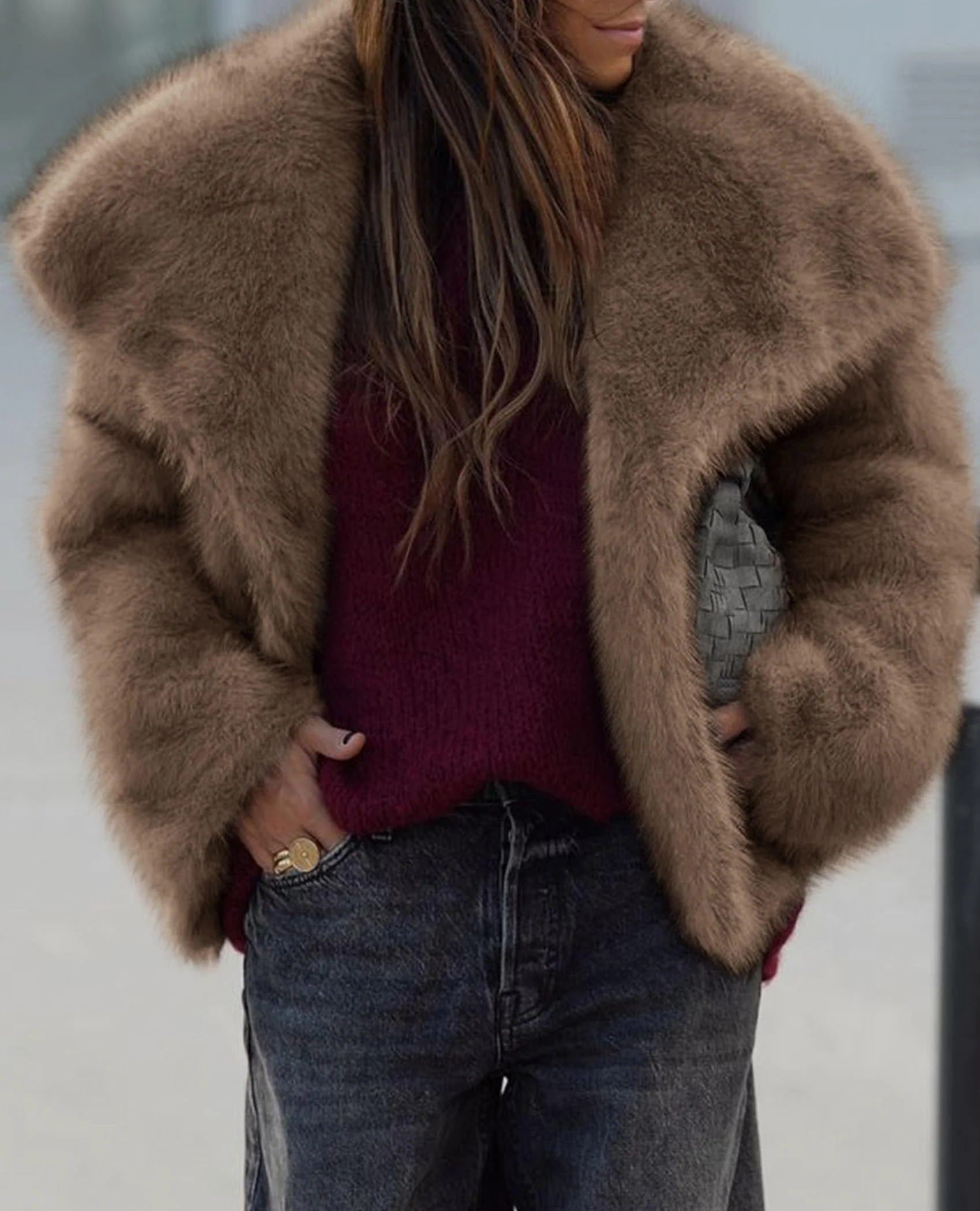 PRETTYGARDEN Womens Winter Coats Trendy Long Sleeve Furry Faux Fur Jackets Button Lapel Warm Fall Outwear with Pockets - Image 29