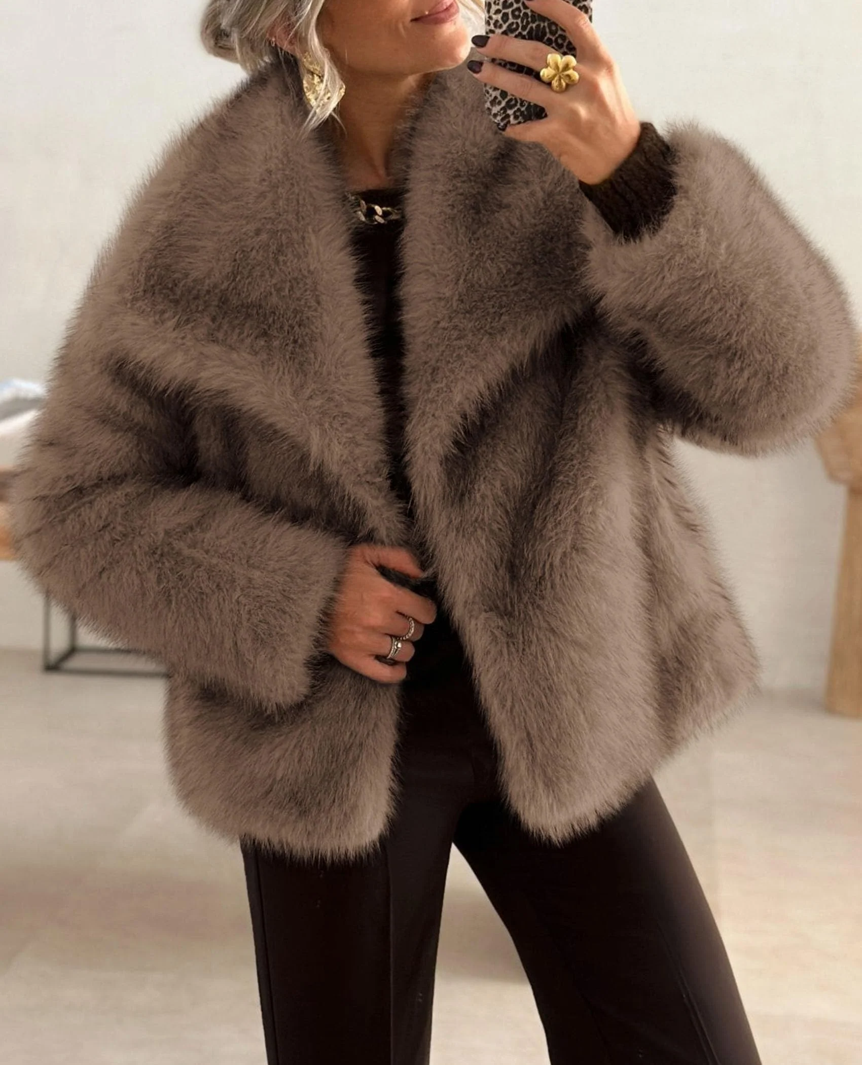 PRETTYGARDEN Womens Winter Coats Trendy Long Sleeve Furry Faux Fur Jackets Button Lapel Warm Fall Outwear with Pockets - Image 33