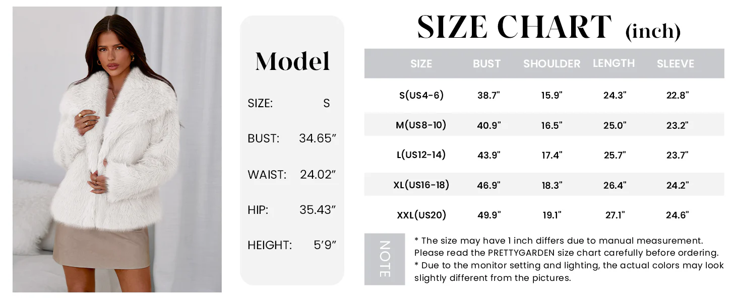 PRETTYGARDEN Womens Winter Coats Trendy Long Sleeve Furry Faux Fur Jackets Button Lapel Warm Fall Outwear with Pockets - Image 6