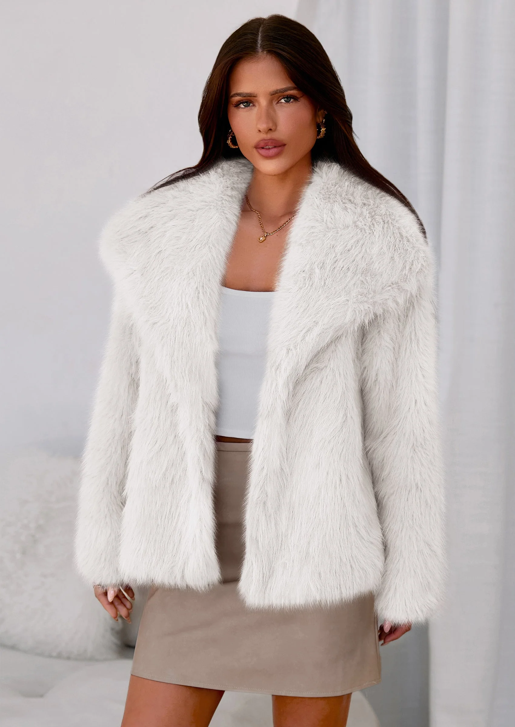 PRETTYGARDEN Womens Winter Coats Trendy Long Sleeve Furry Faux Fur Jackets Button Lapel Warm Fall Outwear with Pockets - Image 7