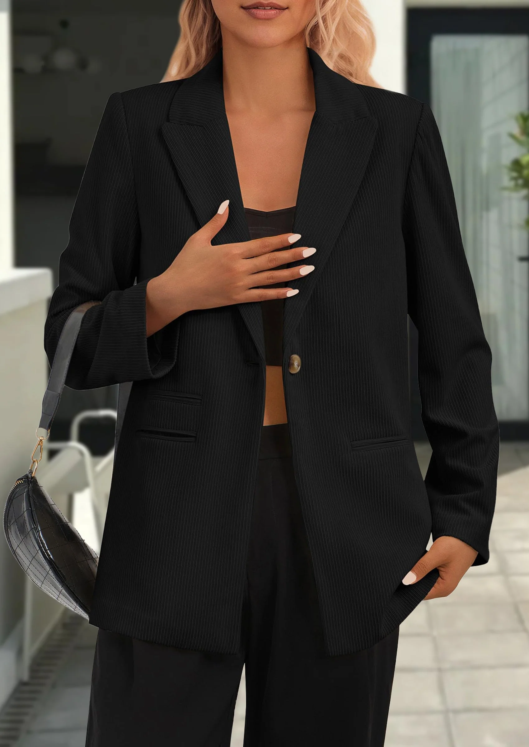 PRETTYGARDEN Women's Winter Corduroy Blazers Jackets Dressy Casual Ribbed Long Sleeve Lapel Fashion Work Business Outerwear - Image 13