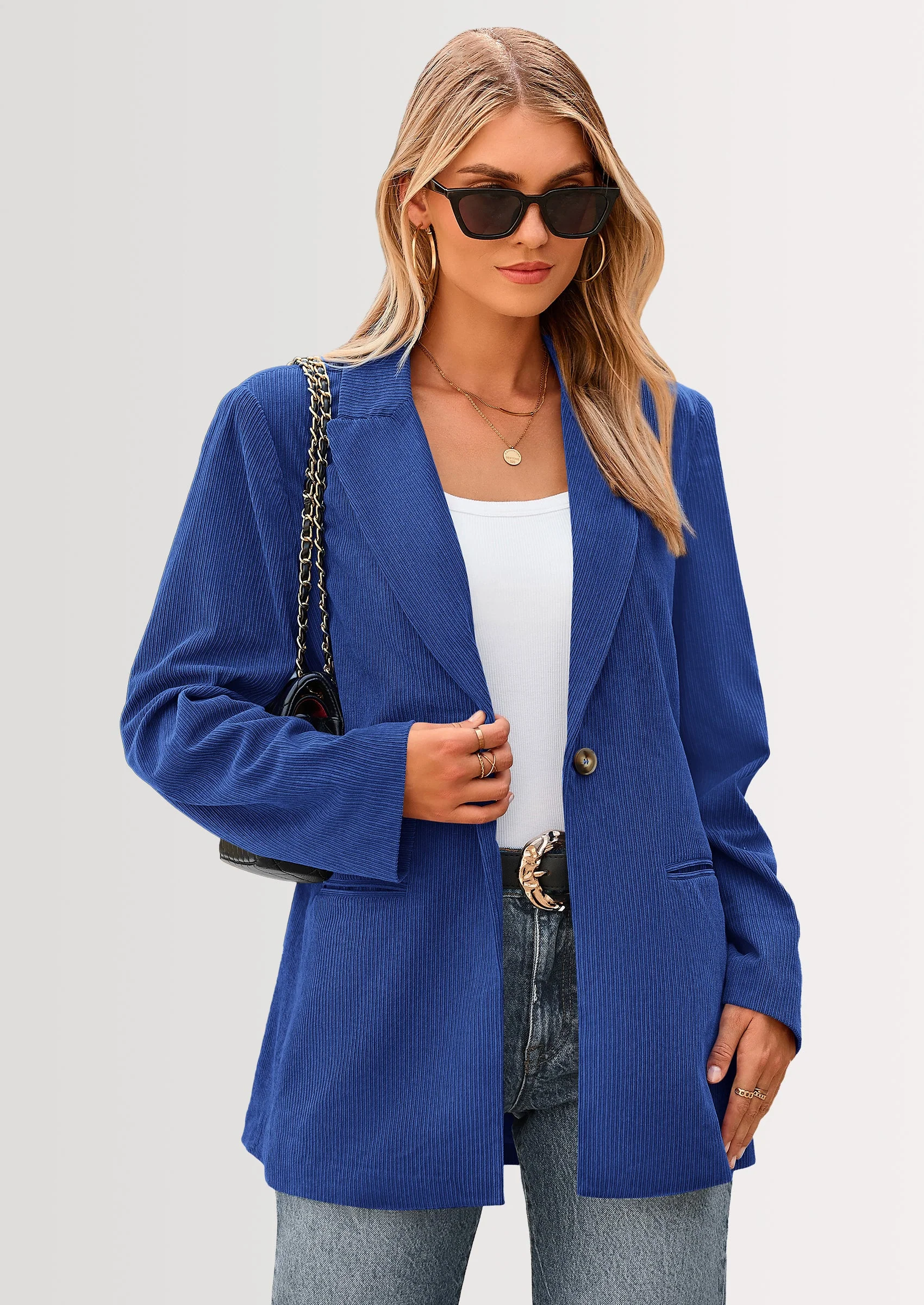 PRETTYGARDEN Women's Winter Corduroy Blazers Jackets Dressy Casual Ribbed Long Sleeve Lapel Fashion Work Business Outerwear - Image 14