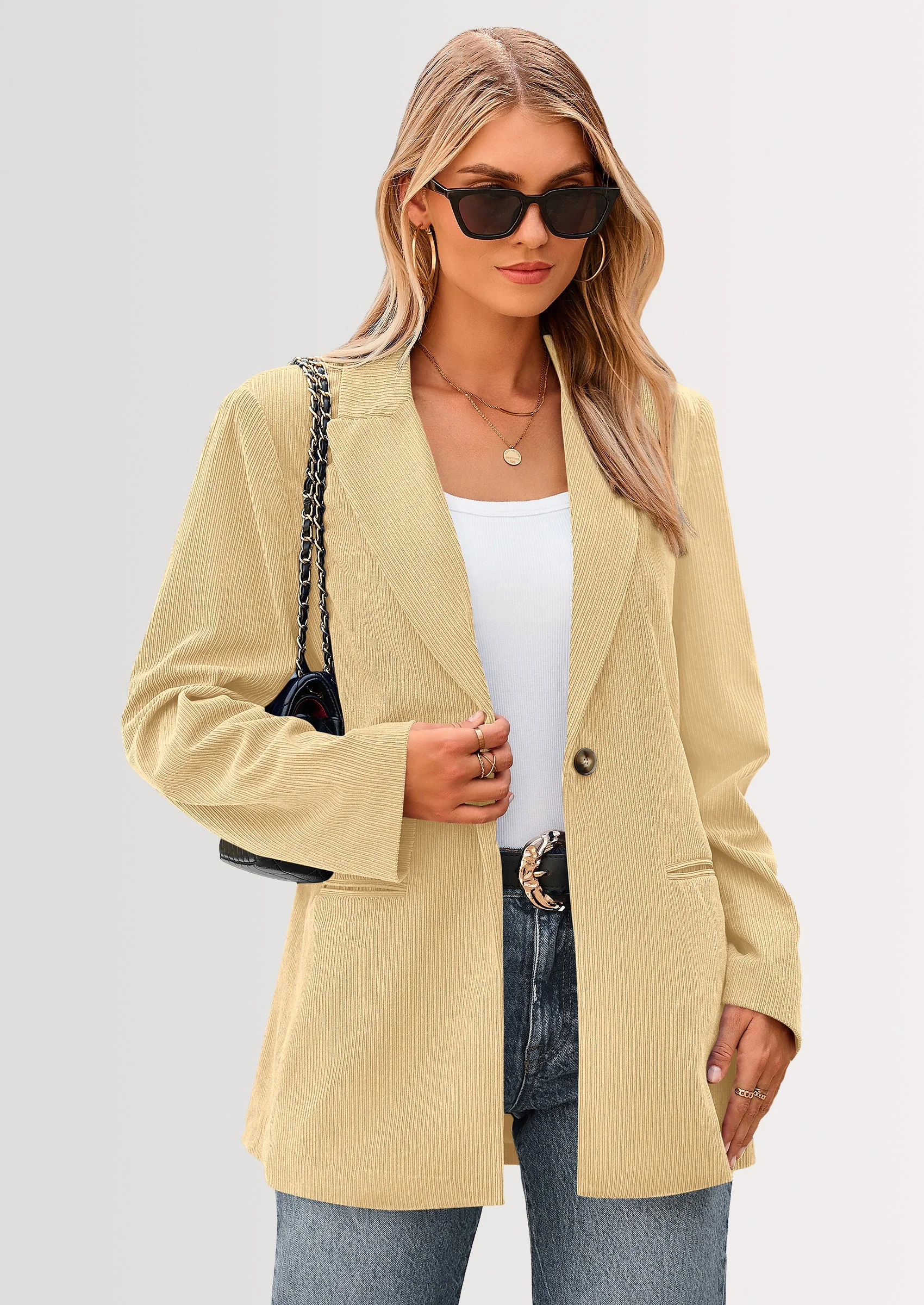 PRETTYGARDEN Women's Winter Corduroy Blazers Jackets Dressy Casual Ribbed Long Sleeve Lapel Fashion Work Business Outerwear - Image 44