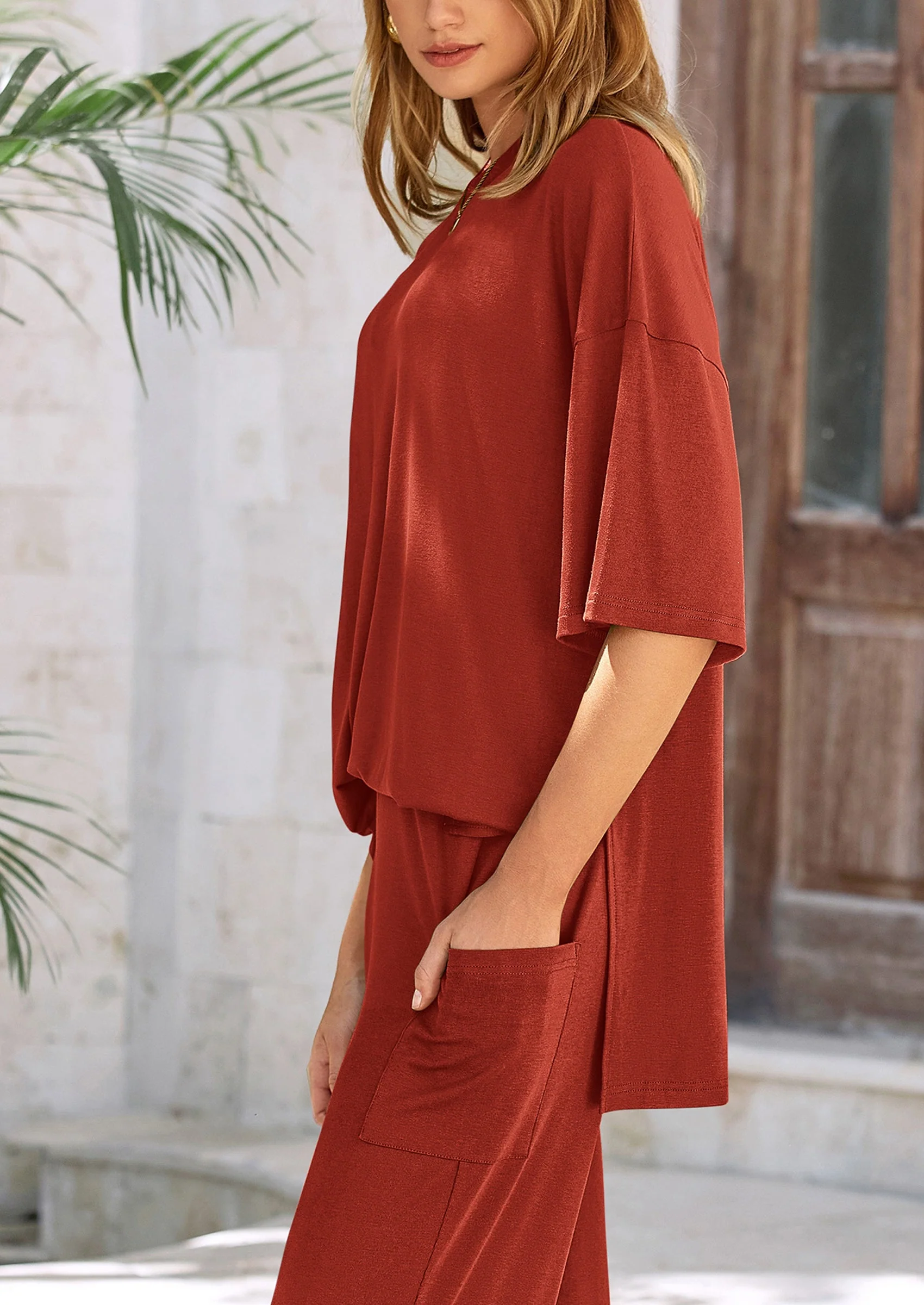 PRETTYGARDEN Women's 2 Piece Outfits Casual Short Sleeve Pullover Tops and Wide Leg Pants Lounge Sets Tracksuits - Image 124