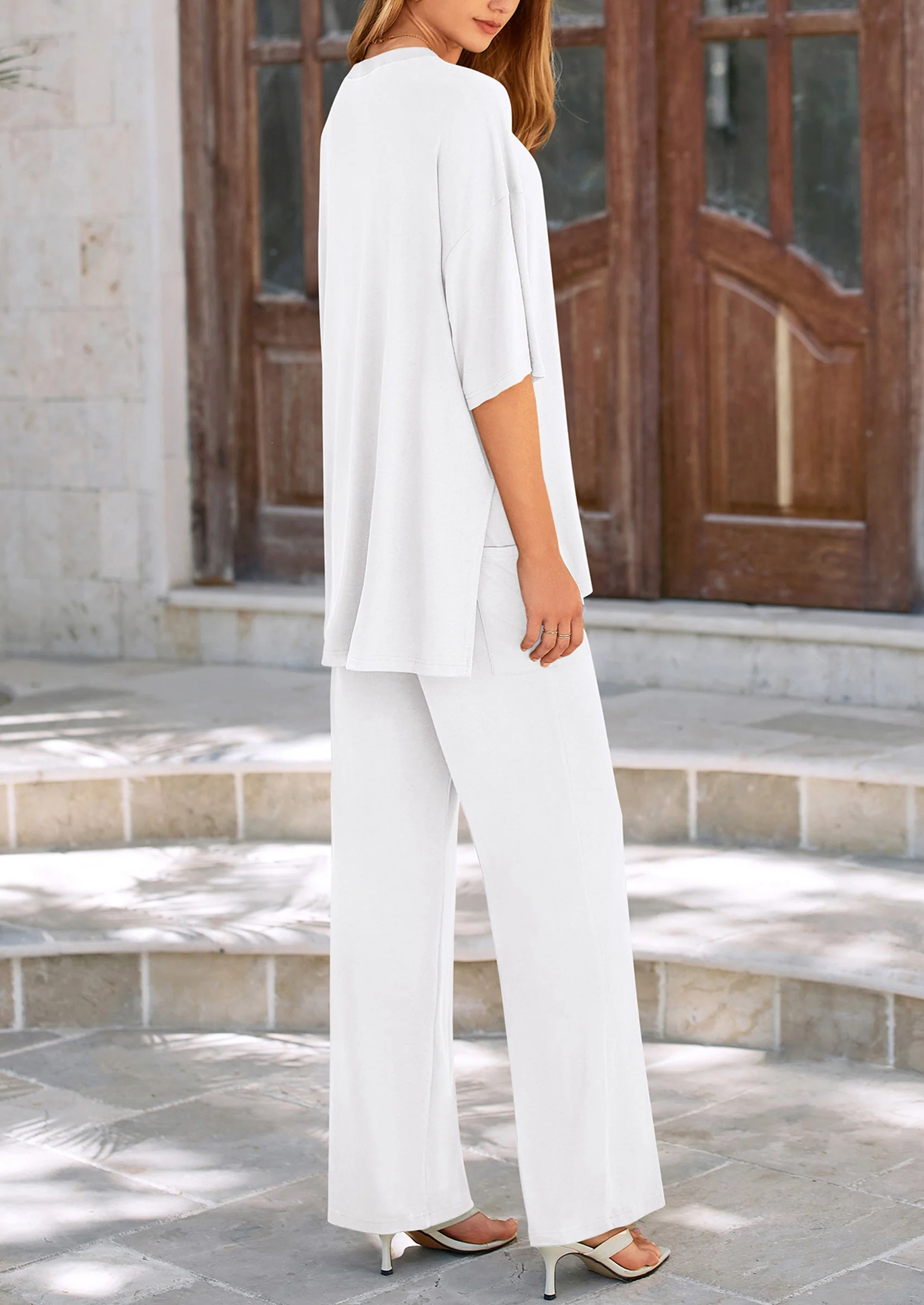 PRETTYGARDEN Women's 2 Piece Outfits Casual Short Sleeve Pullover Tops and Wide Leg Pants Lounge Sets Tracksuits - Image 14