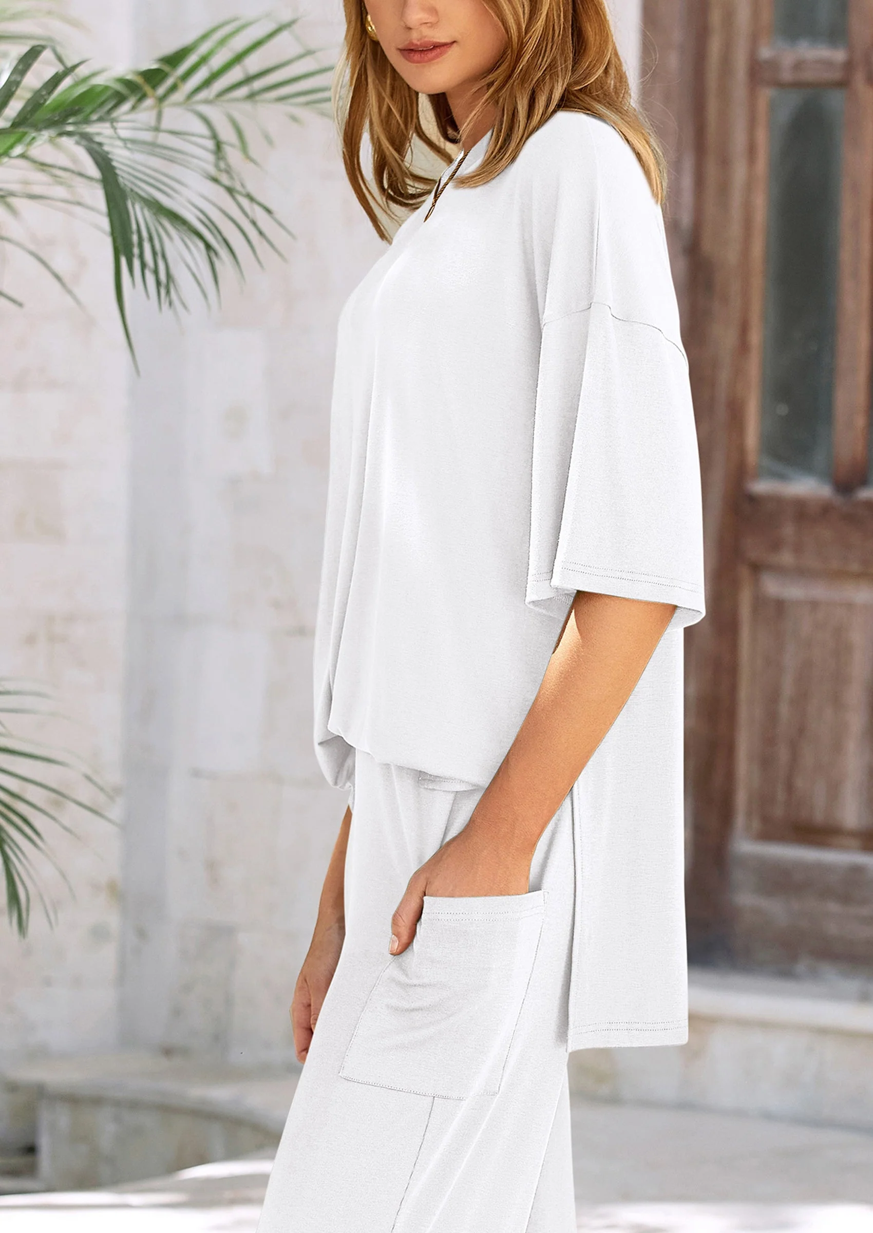 PRETTYGARDEN Women's 2 Piece Outfits Casual Short Sleeve Pullover Tops and Wide Leg Pants Lounge Sets Tracksuits - Image 17