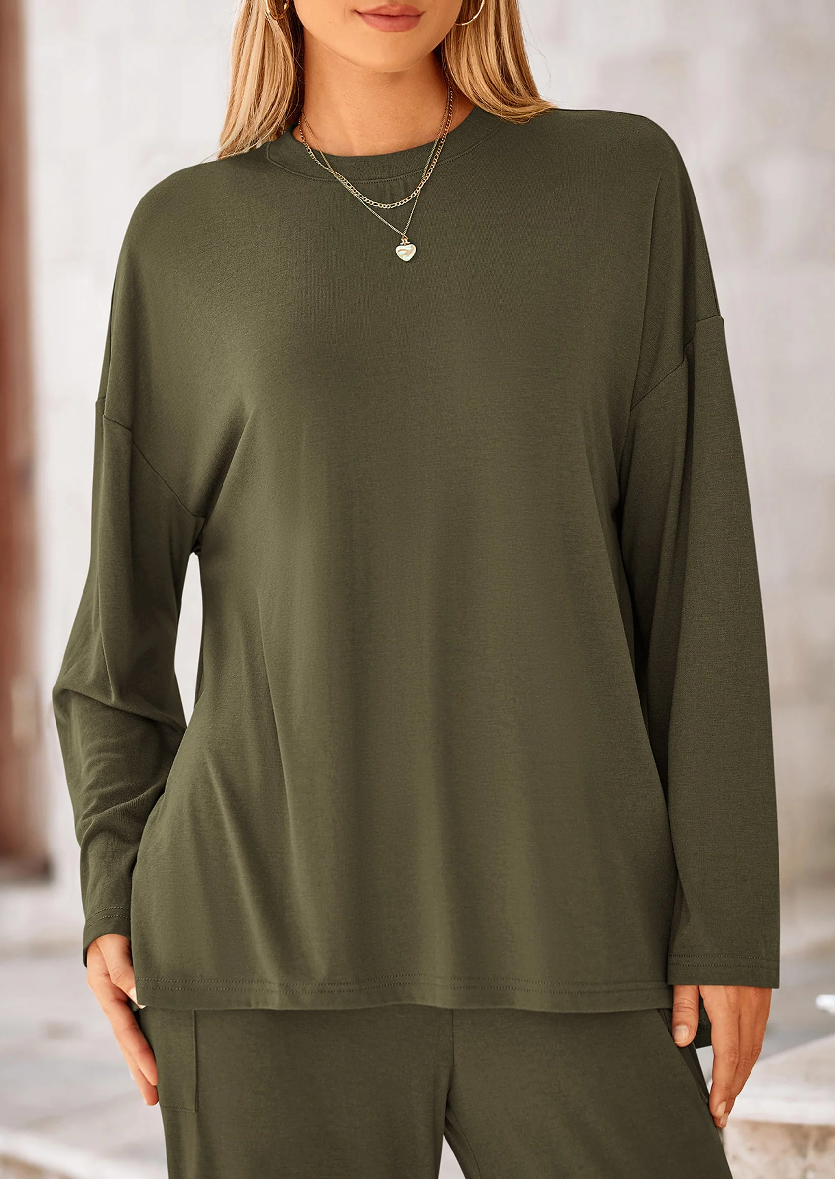 PRETTYGARDEN Women's 2 Piece Outfits Casual Short Sleeve Pullover Tops and Wide Leg Pants Lounge Sets Tracksuits - Image 170