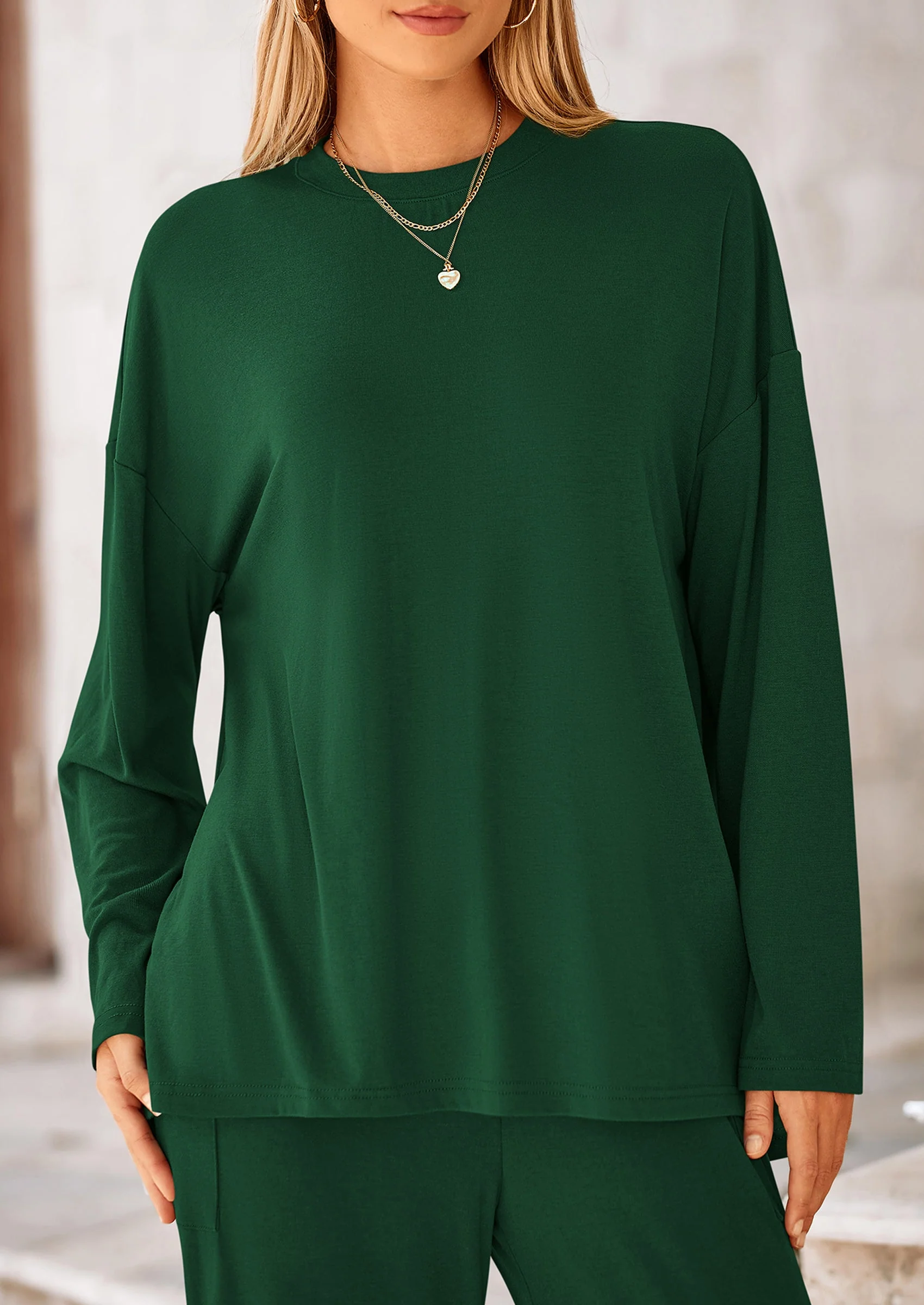 PRETTYGARDEN Women's 2 Piece Outfits Casual Short Sleeve Pullover Tops and Wide Leg Pants Lounge Sets Tracksuits - Image 177