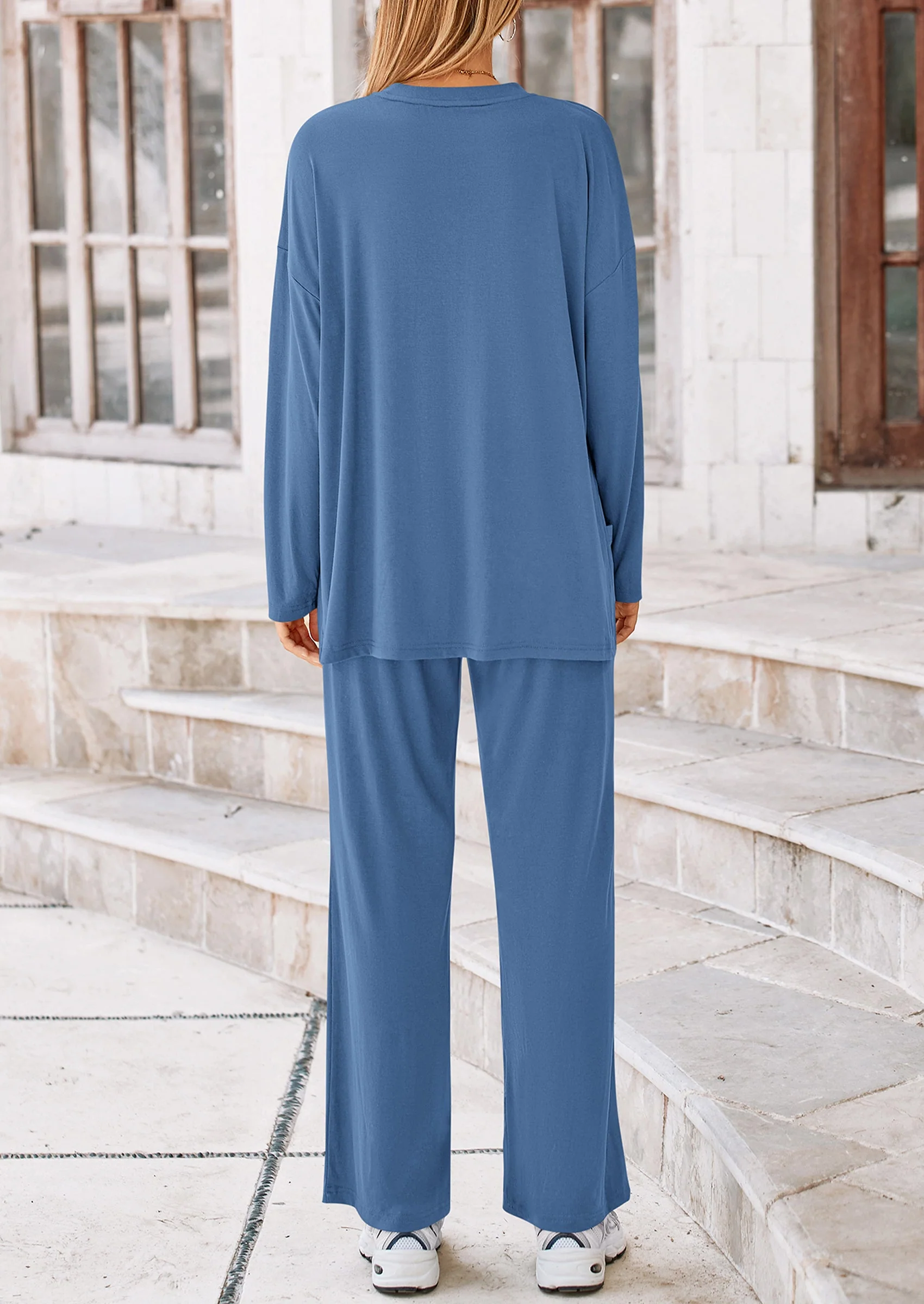 PRETTYGARDEN Women's 2 Piece Outfits Casual Short Sleeve Pullover Tops and Wide Leg Pants Lounge Sets Tracksuits - Image 198