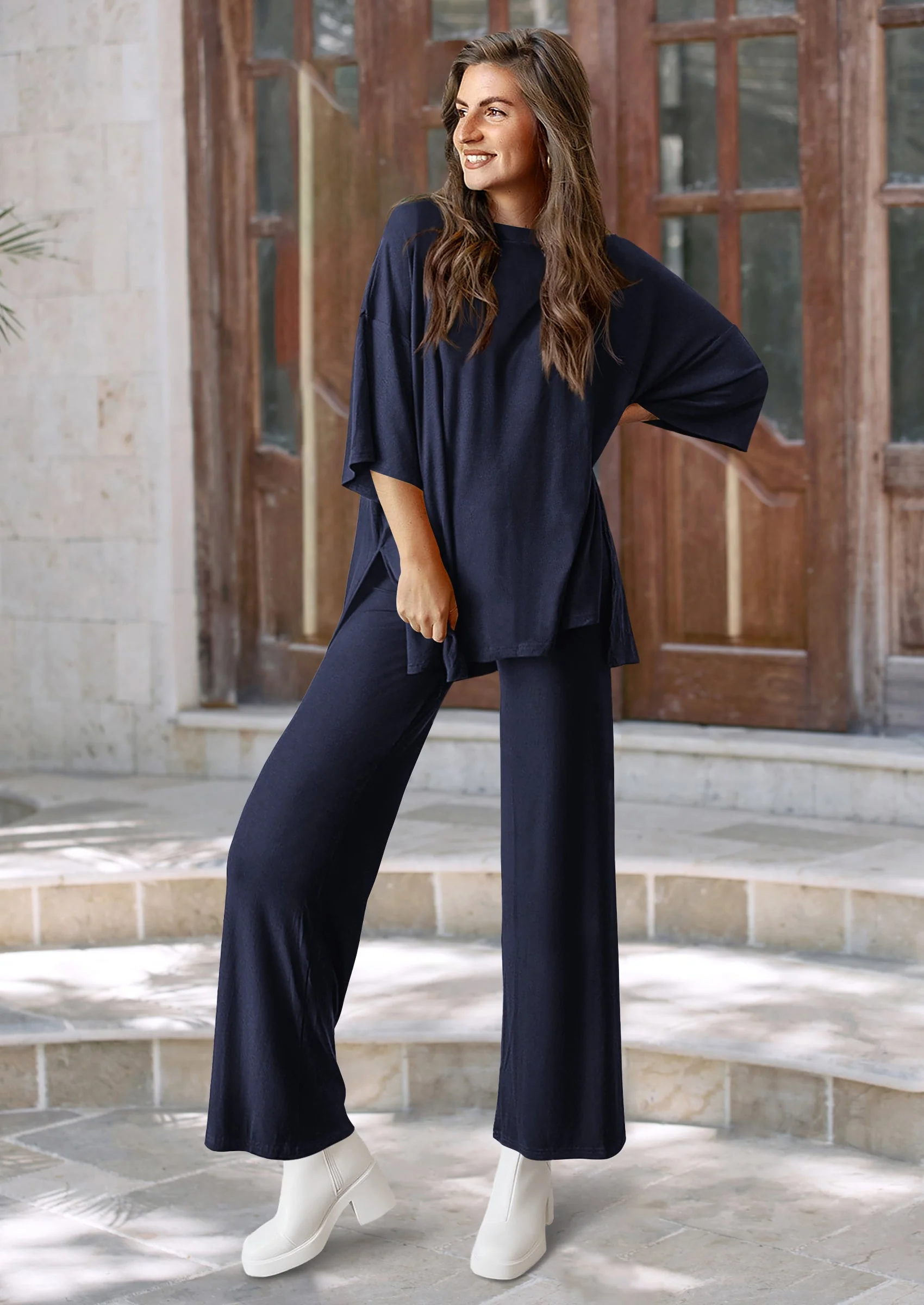 PRETTYGARDEN Women's 2 Piece Outfits Casual Short Sleeve Pullover Tops and Wide Leg Pants Lounge Sets Tracksuits - Image 20