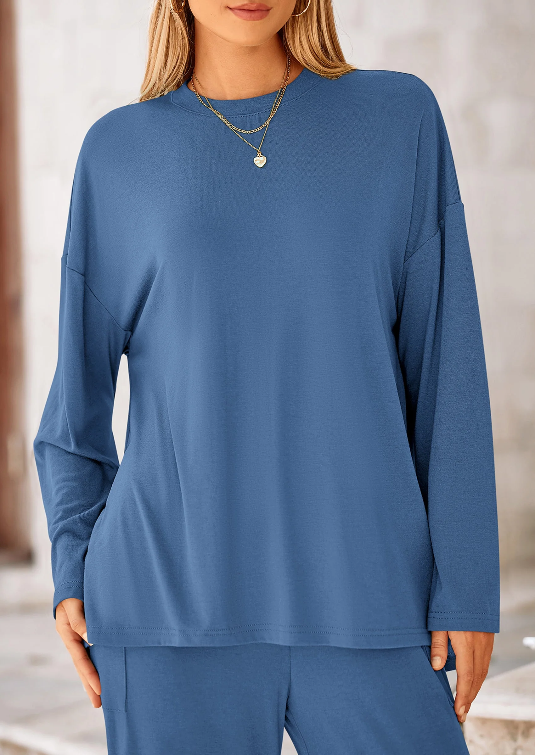 PRETTYGARDEN Women's 2 Piece Outfits Casual Short Sleeve Pullover Tops and Wide Leg Pants Lounge Sets Tracksuits - Image 201