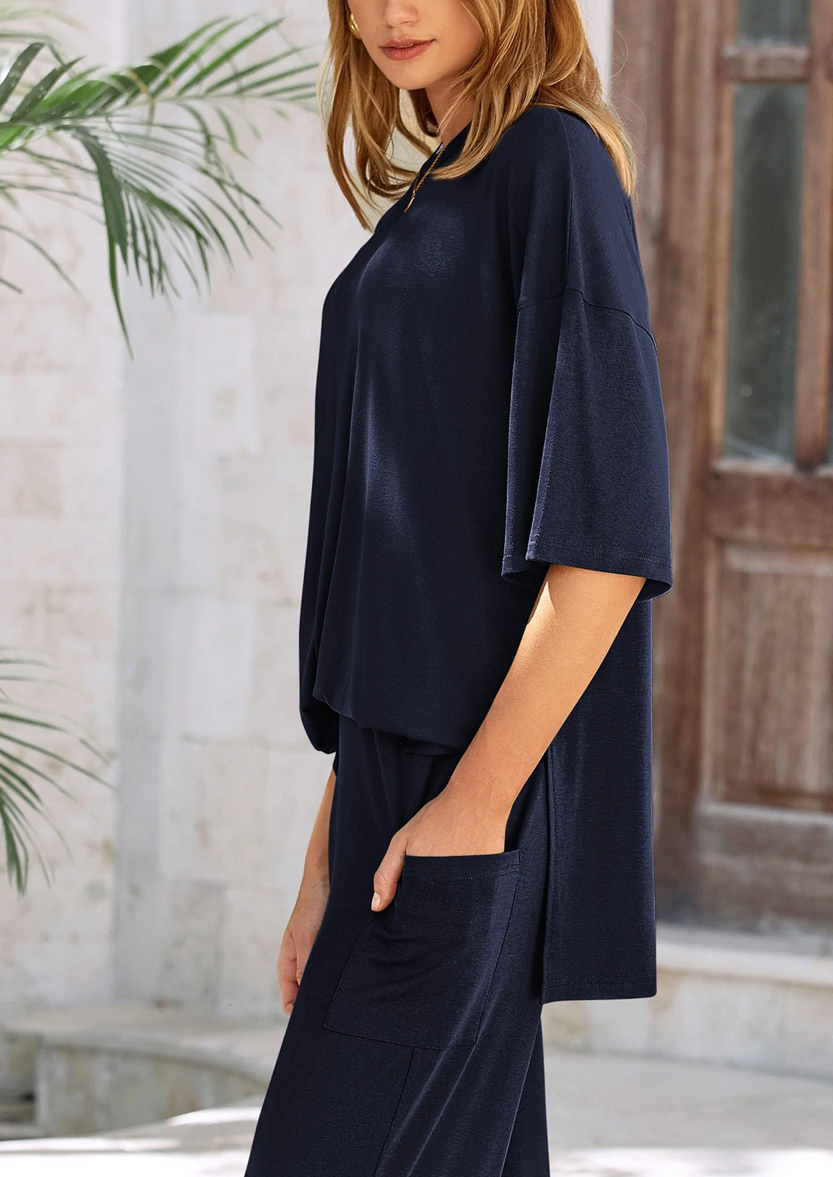 PRETTYGARDEN Women's 2 Piece Outfits Casual Short Sleeve Pullover Tops and Wide Leg Pants Lounge Sets Tracksuits - Image 23