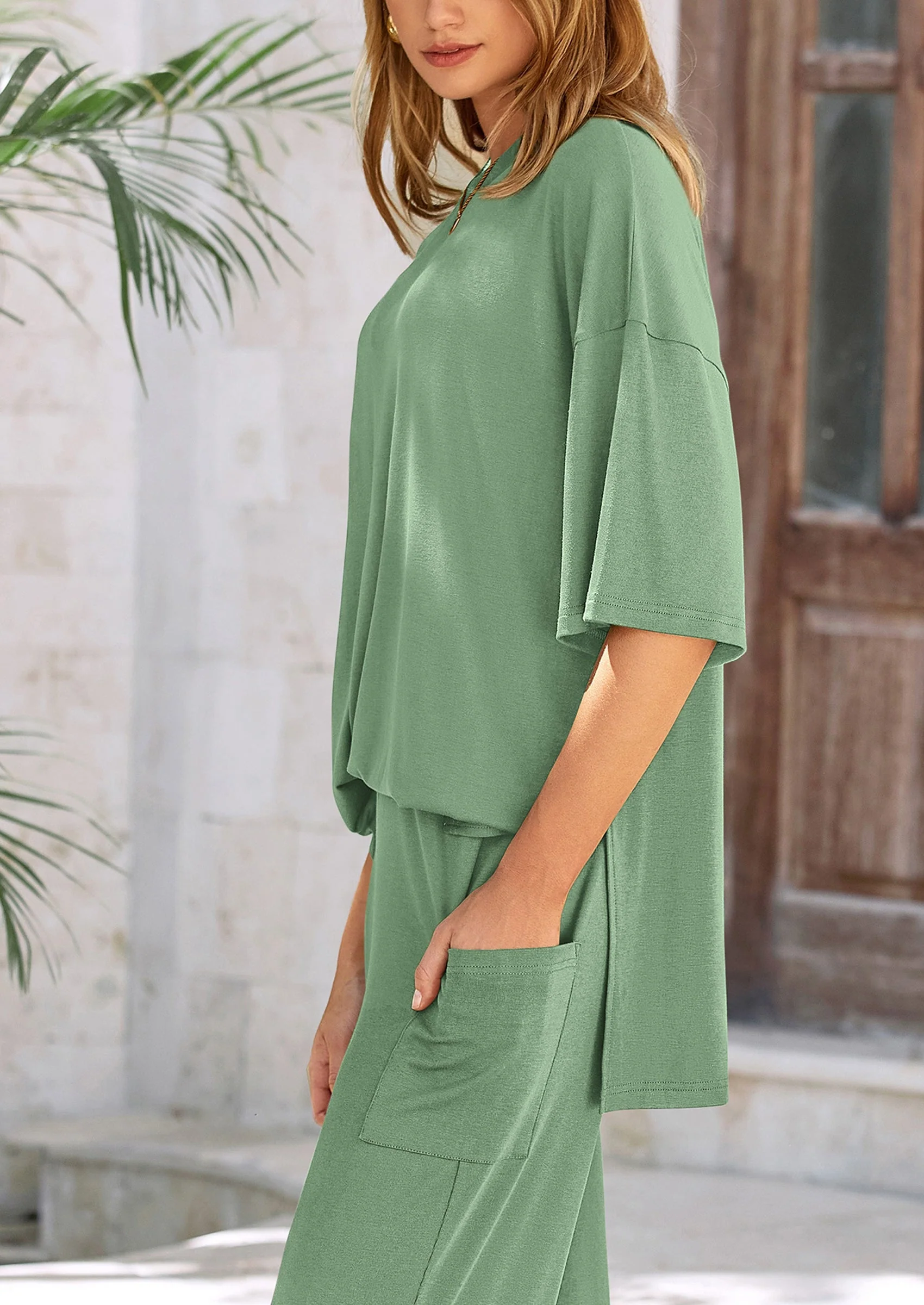 PRETTYGARDEN Women's 2 Piece Outfits Casual Short Sleeve Pullover Tops and Wide Leg Pants Lounge Sets Tracksuits - Image 30