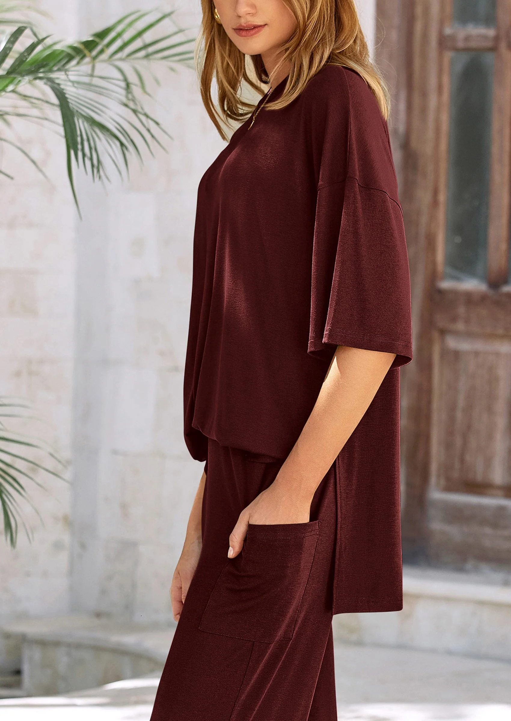 PRETTYGARDEN Women's 2 Piece Outfits Casual Short Sleeve Pullover Tops and Wide Leg Pants Lounge Sets Tracksuits - Image 61