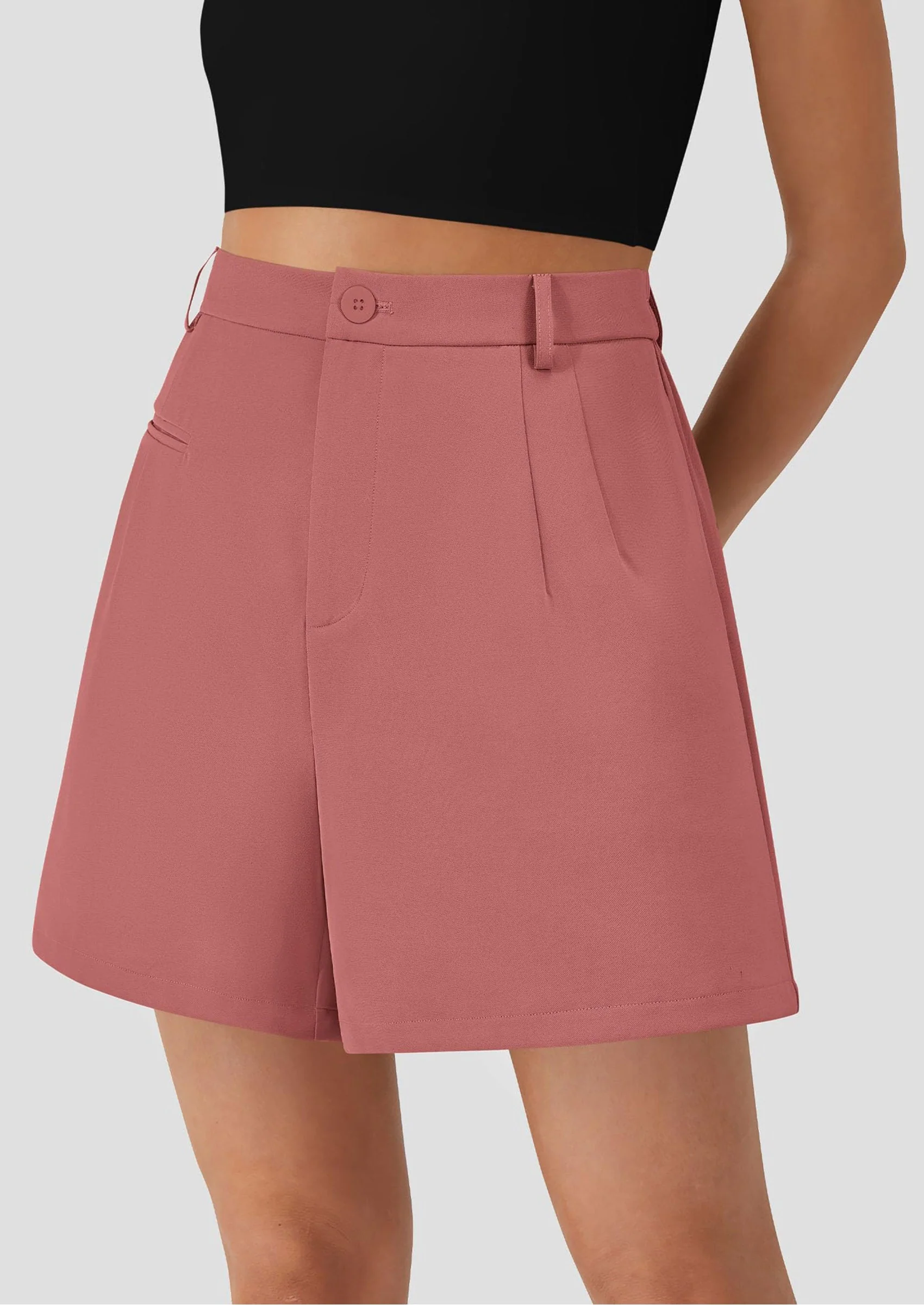 PRETTYGARDEN Shorts for Women Dressy Summer Elastic High Waisted Wide Leg Business Casual Work Shorts with Pockets - Image 24