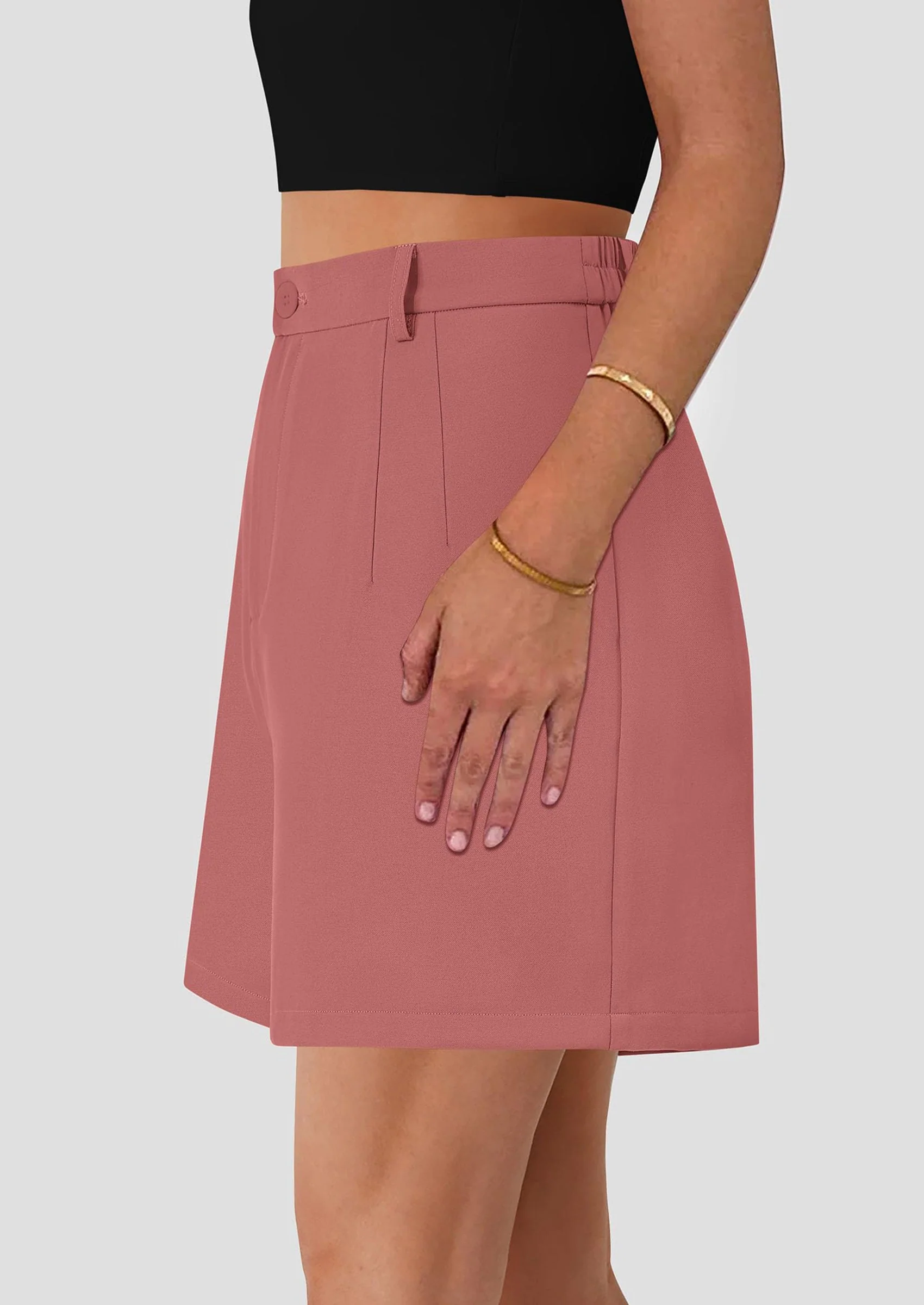 PRETTYGARDEN Shorts for Women Dressy Summer Elastic High Waisted Wide Leg Business Casual Work Shorts with Pockets - Image 25