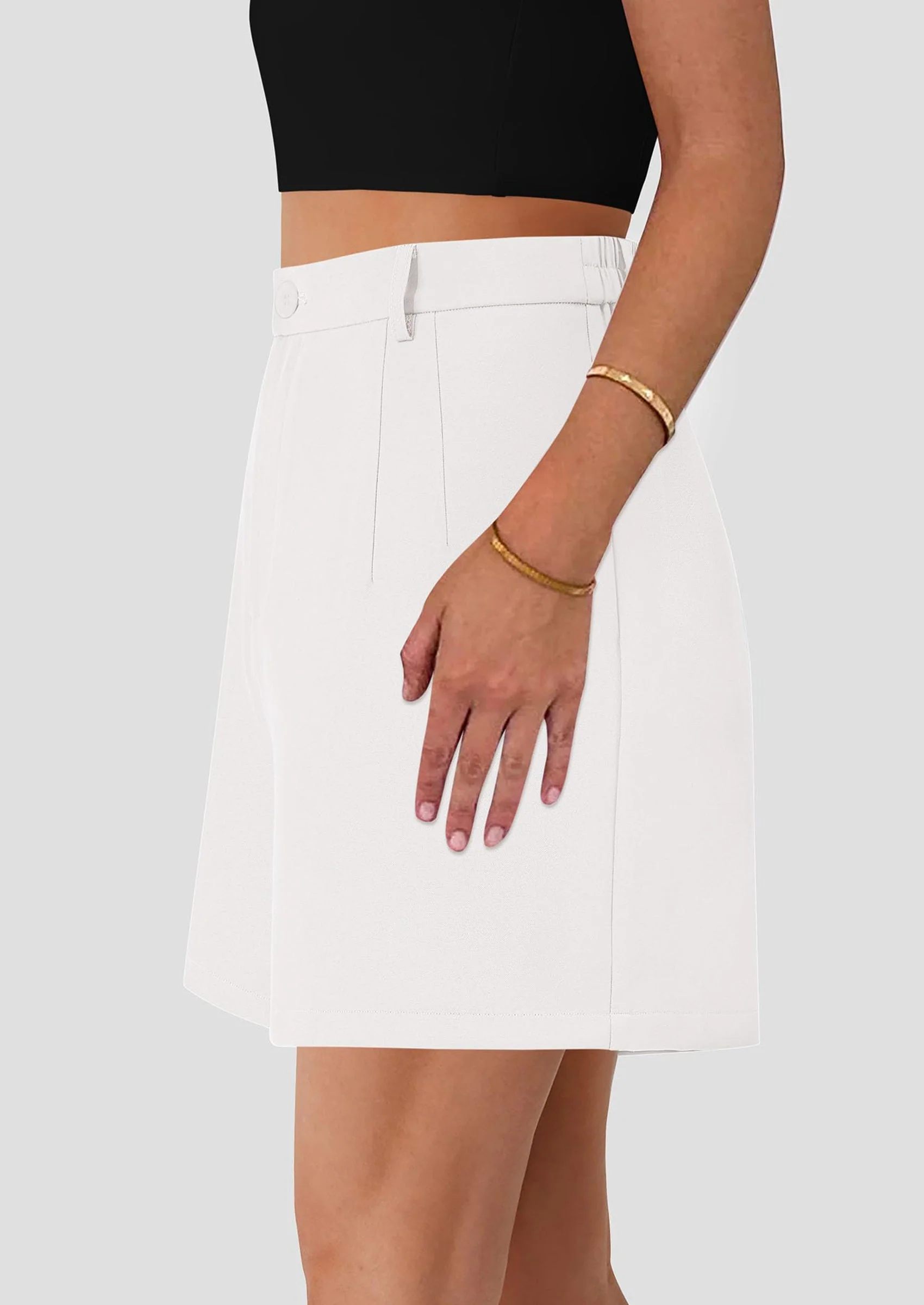 PRETTYGARDEN Shorts for Women Dressy Summer Elastic High Waisted Wide Leg Business Casual Work Shorts with Pockets - Image 29