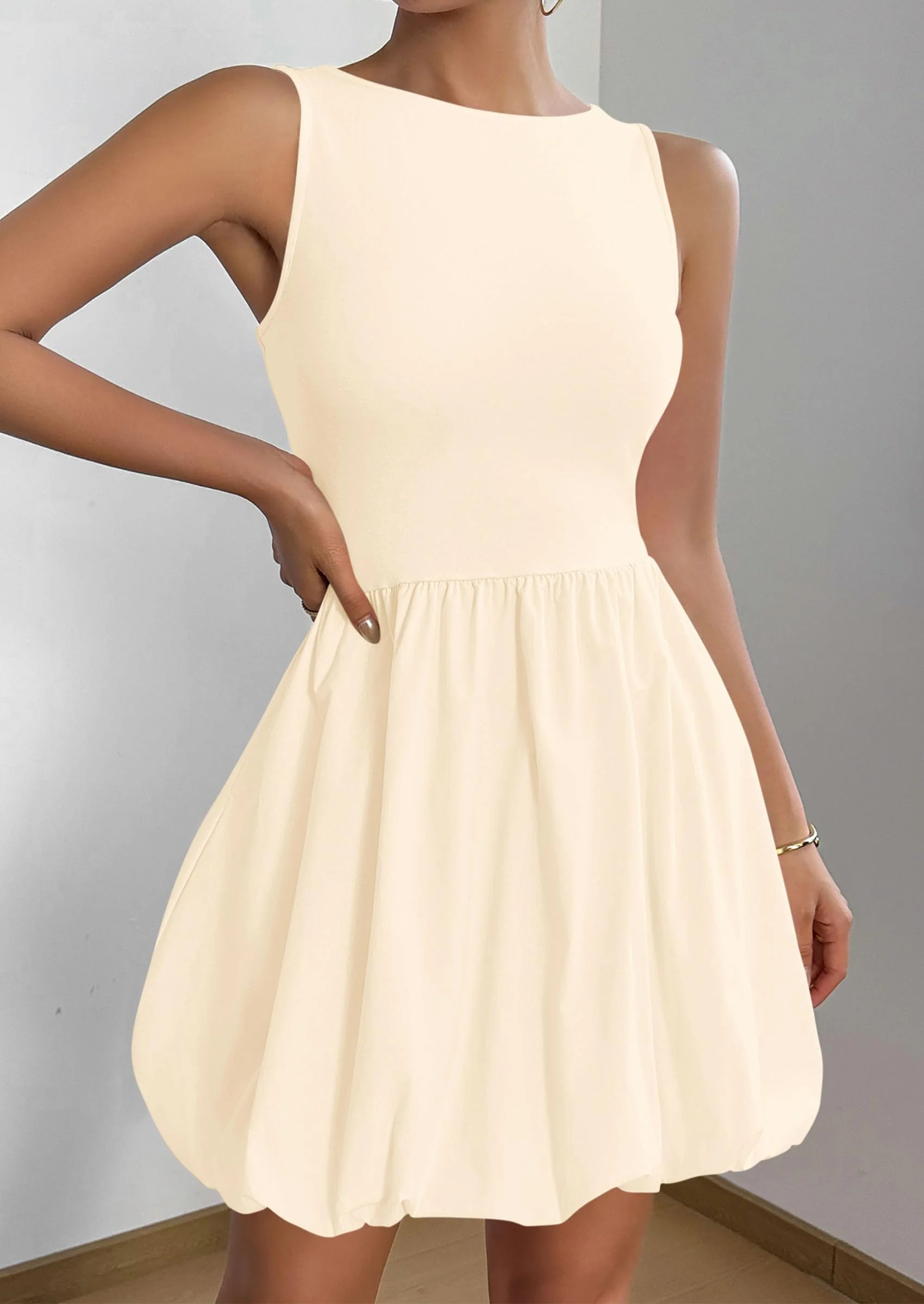 PRETTYGARDEN Summer Dresses for Women Casual Sleeveless Tank Mini Short Dress Crew Neck Bubble Sundress with Pockets - Image 13