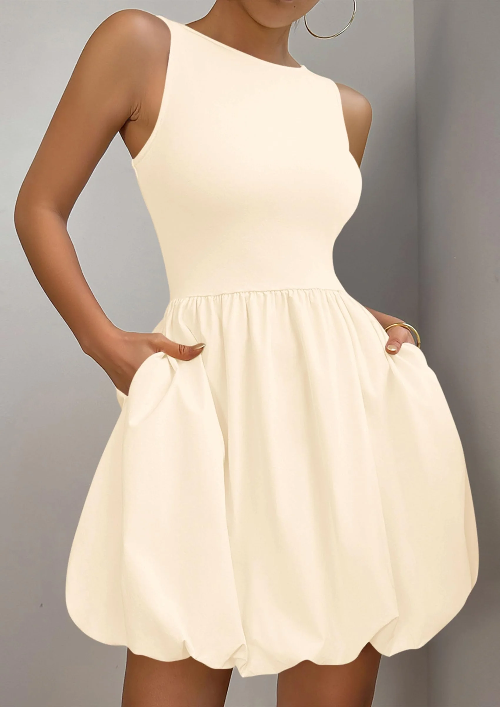 PRETTYGARDEN Summer Dresses for Women Casual Sleeveless Tank Mini Short Dress Crew Neck Bubble Sundress with Pockets - Image 14