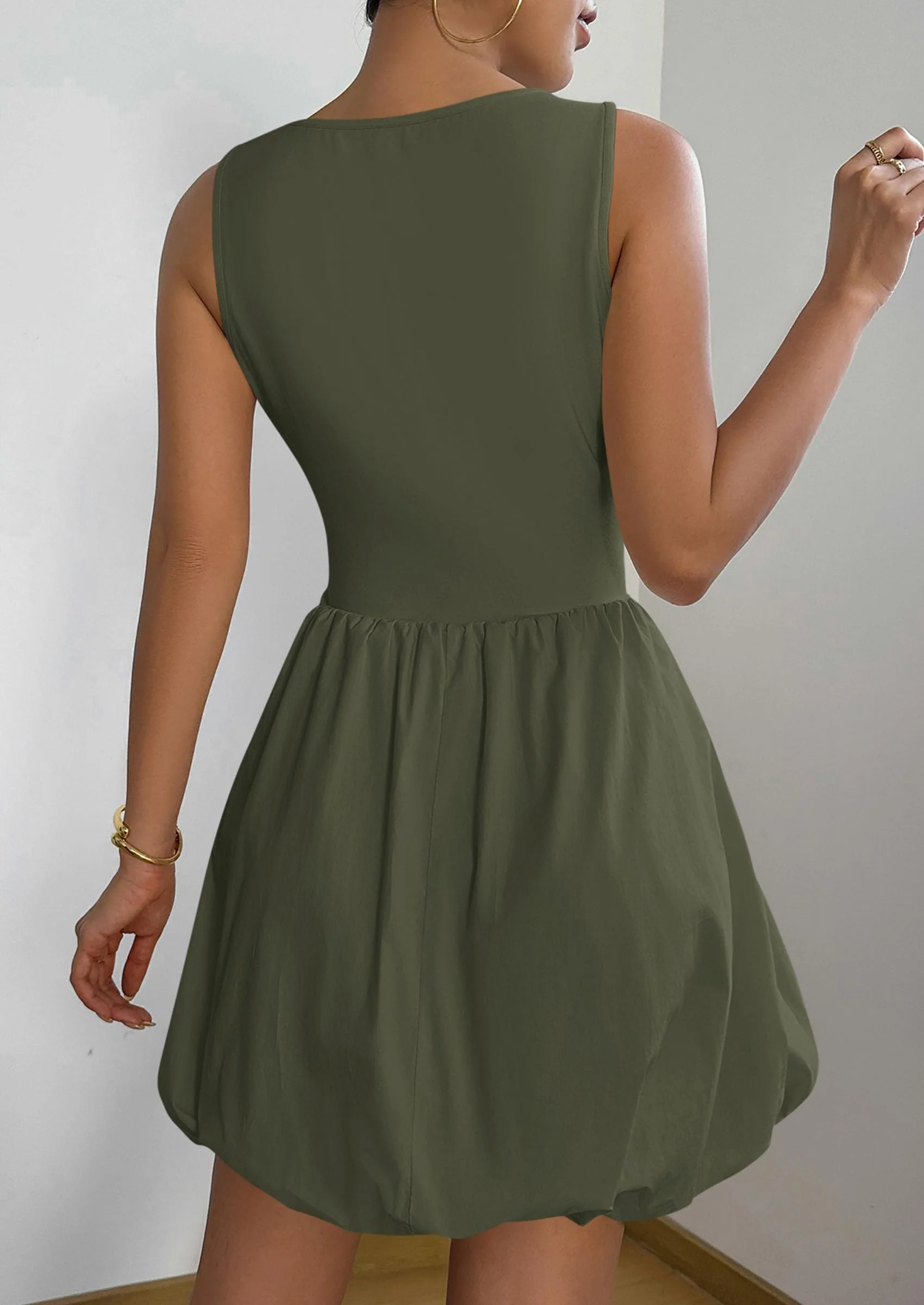 PRETTYGARDEN Summer Dresses for Women Casual Sleeveless Tank Mini Short Dress Crew Neck Bubble Sundress with Pockets - Image 19