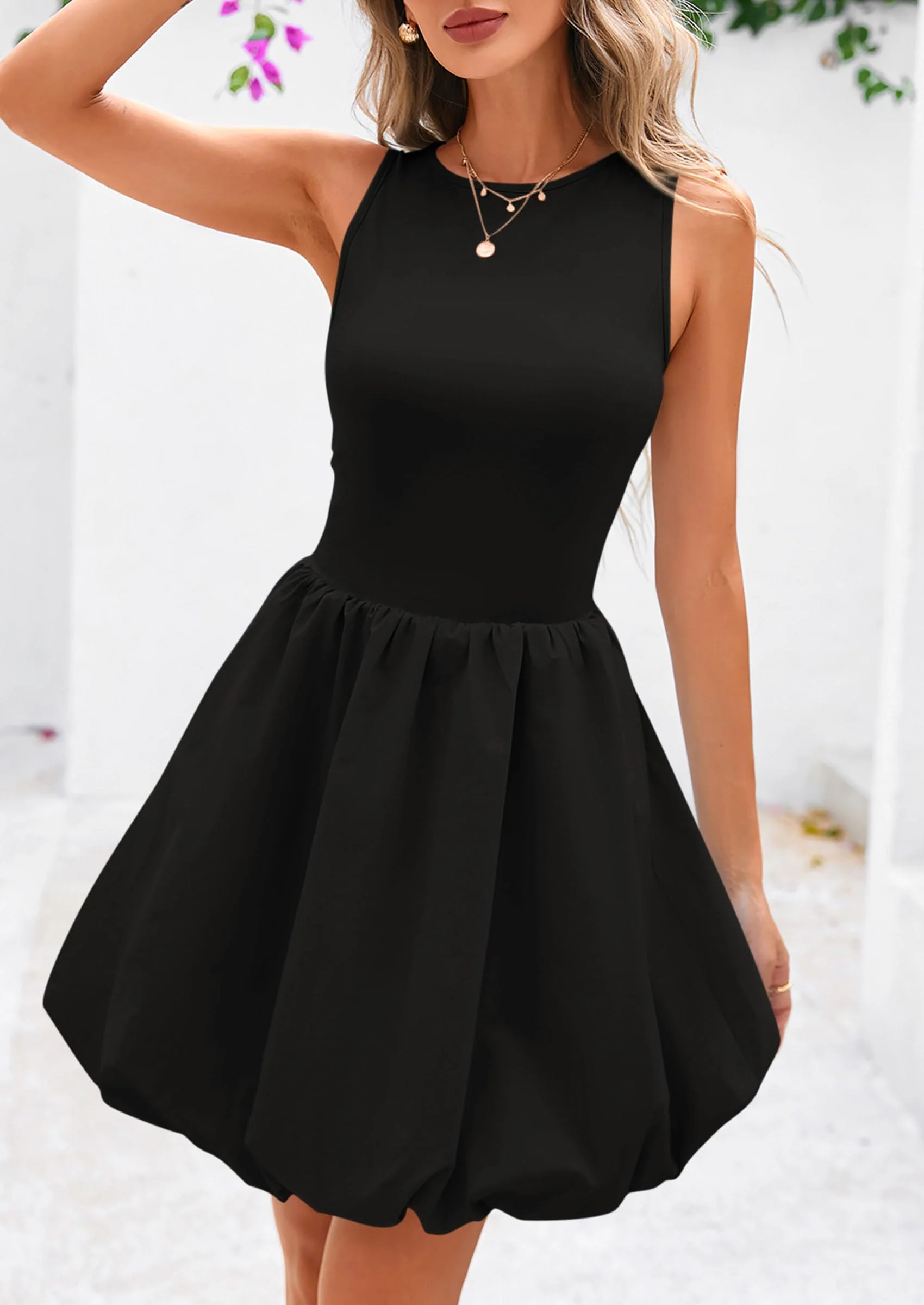 PRETTYGARDEN Summer Dresses for Women Casual Sleeveless Tank Mini Short Dress Crew Neck Bubble Sundress with Pockets - Image 28